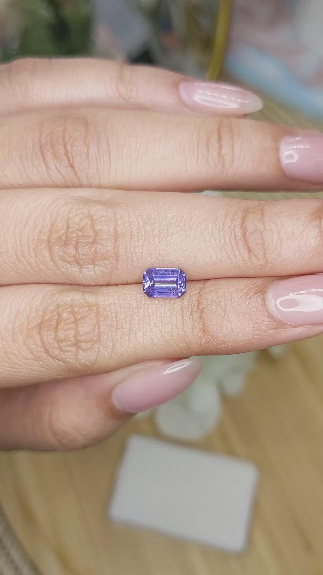 1.12 Ct. Violet Sapphire from Ceylon (Sri Lanka) Size Video