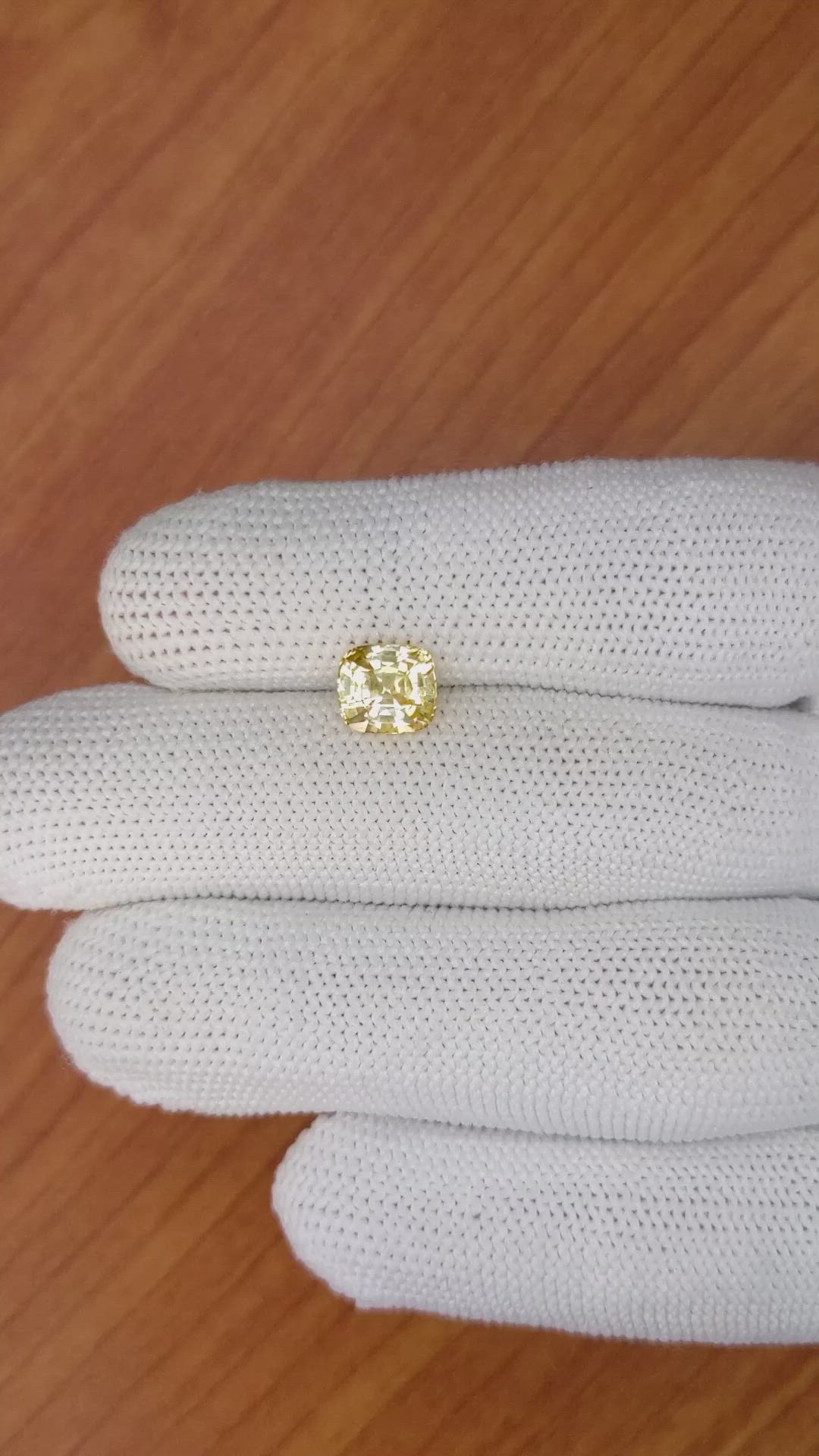 2.28 Ct. Orangish Yellow Sapphire from Ceylon (Sri Lanka) Size Video