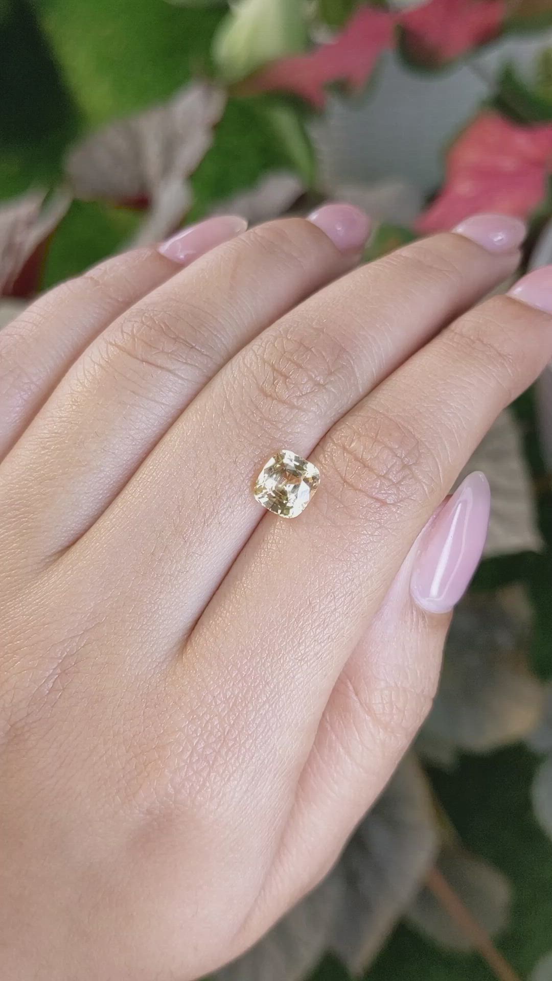 2.28 Ct. Orangish Yellow Sapphire from Ceylon (Sri Lanka) Size Video