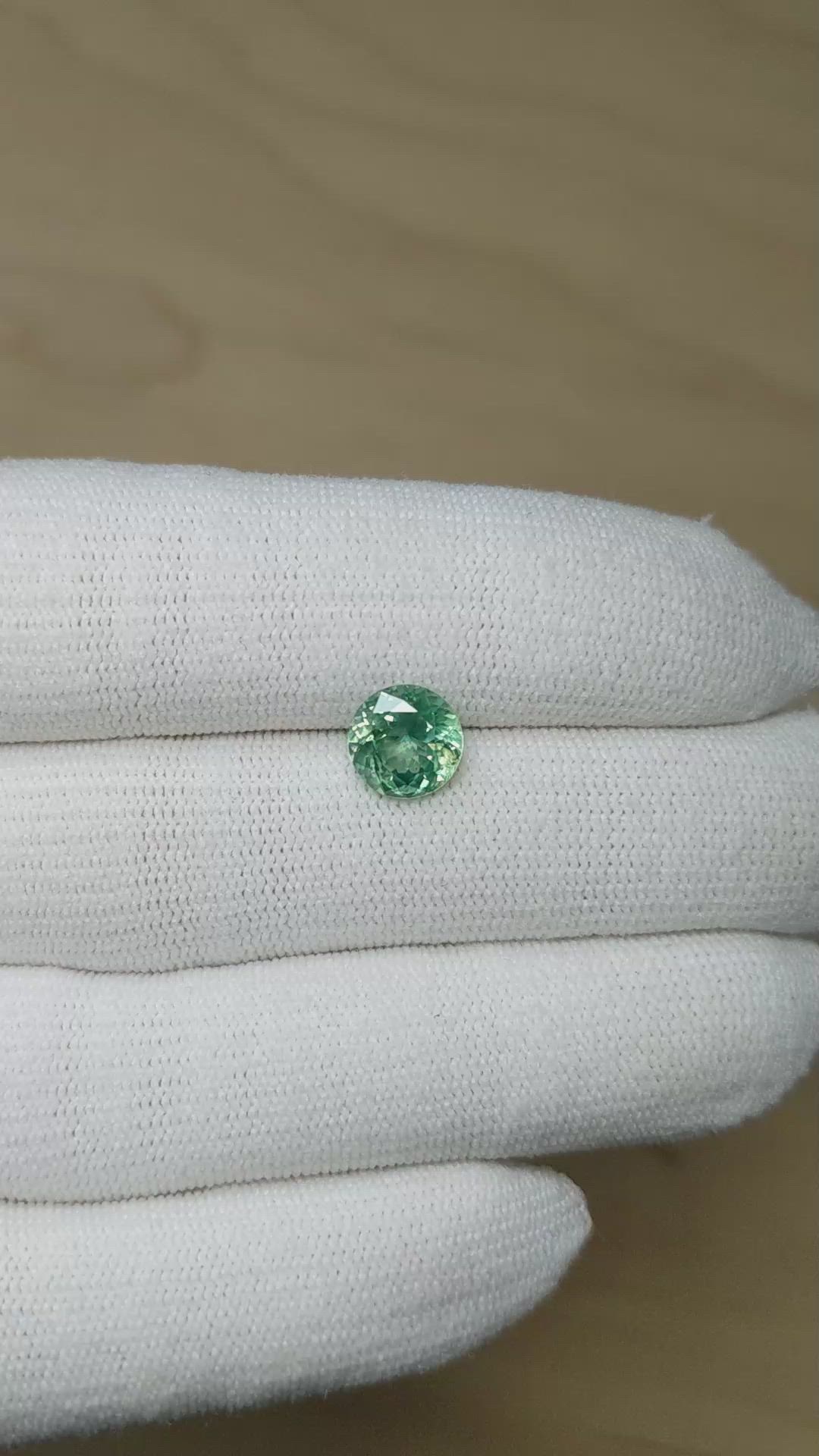 2.42 Ct. Green Sapphire from Montana Size Video