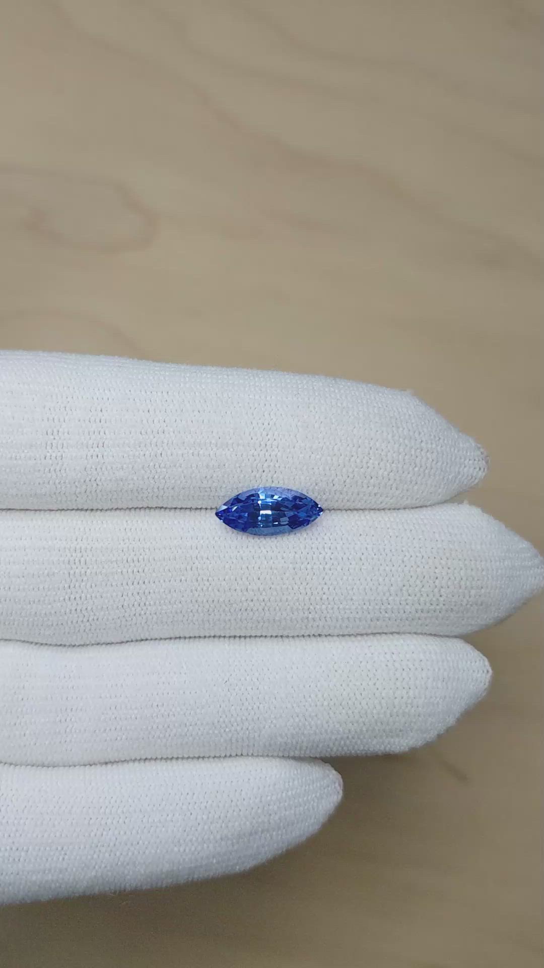 3.21 Ct. Blue Sapphire from Burma (Myanmar) Size Video