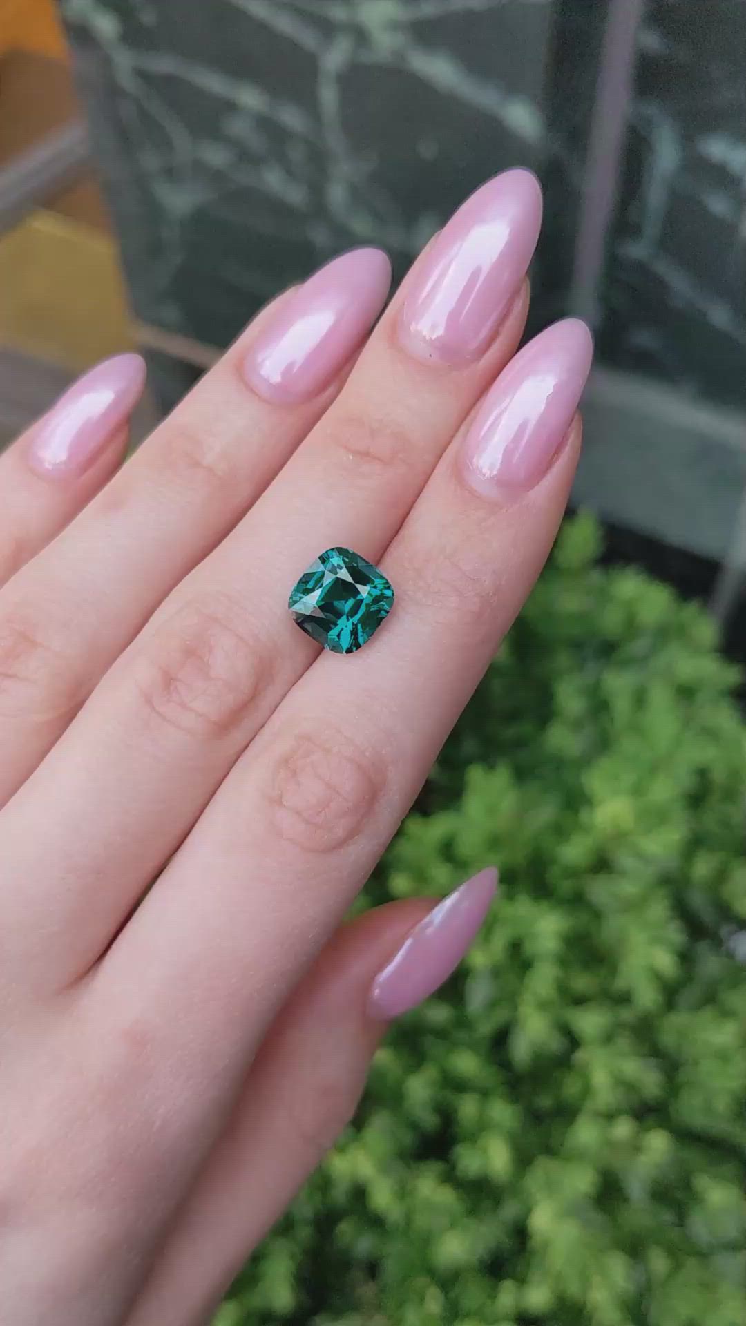 7.06 Ct. Bluish Green Sapphire from Madagascar Size Video