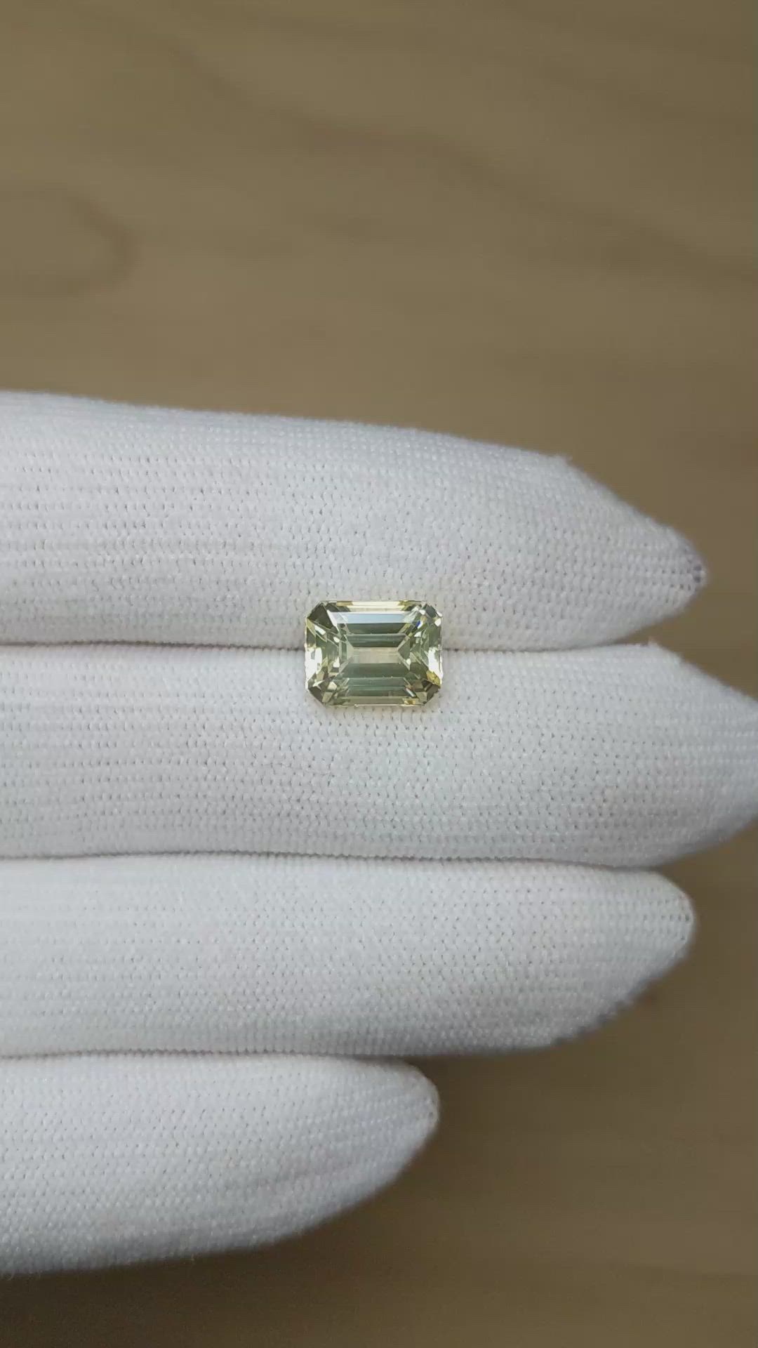 5.23 Ct. Yellow Sapphire from Ceylon (Sri Lanka) Size Video