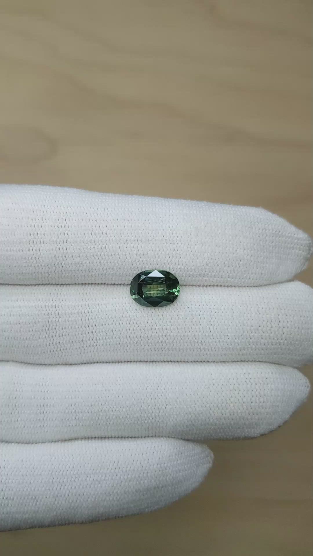 3.10 Ct. Green Sapphire from Madagascar Size Video