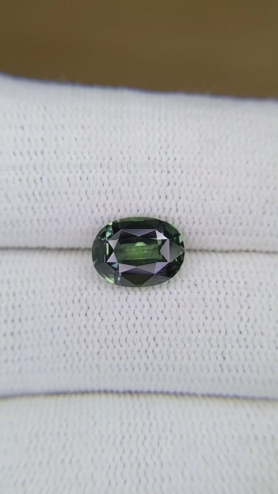 3.10 Ct. Green Sapphire from Madagascar Size Video