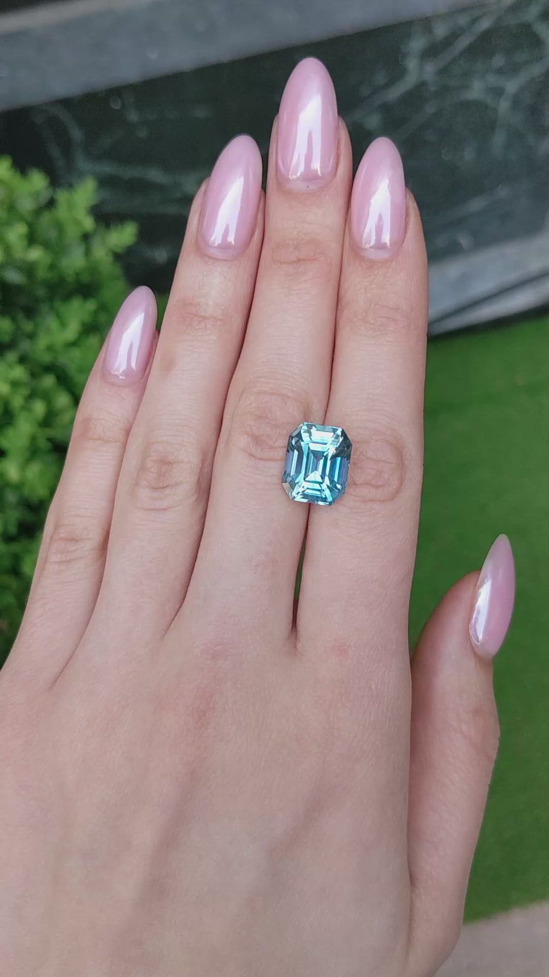 11.02 Ct. Greenish Blue Sapphire from Ceylon (Sri Lanka) Size Video