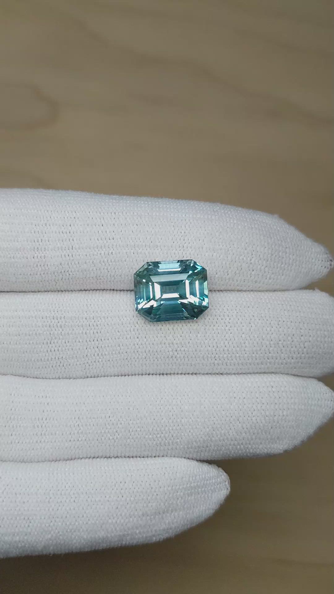 11.02 Ct. Greenish Blue Sapphire from Ceylon (Sri Lanka) Size Video