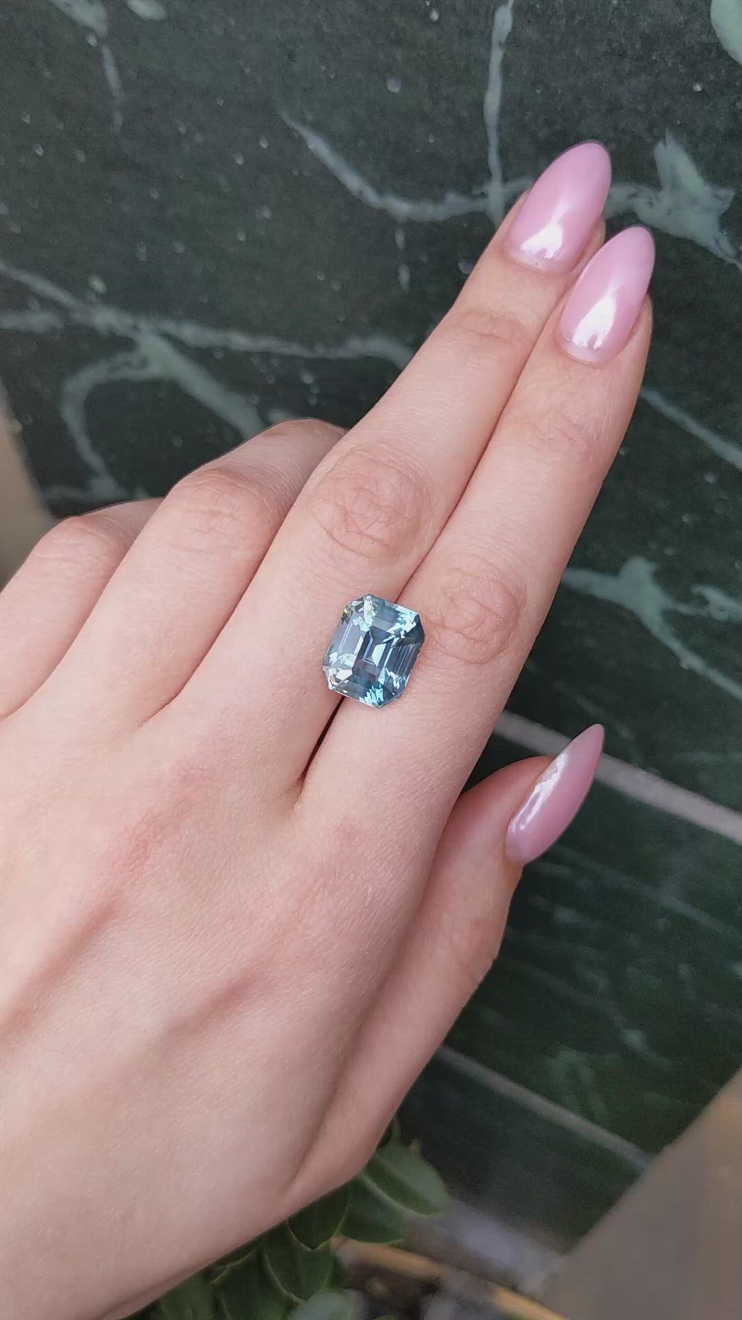 11.02 Ct. Greenish Blue Sapphire from Ceylon (Sri Lanka) Size Video
