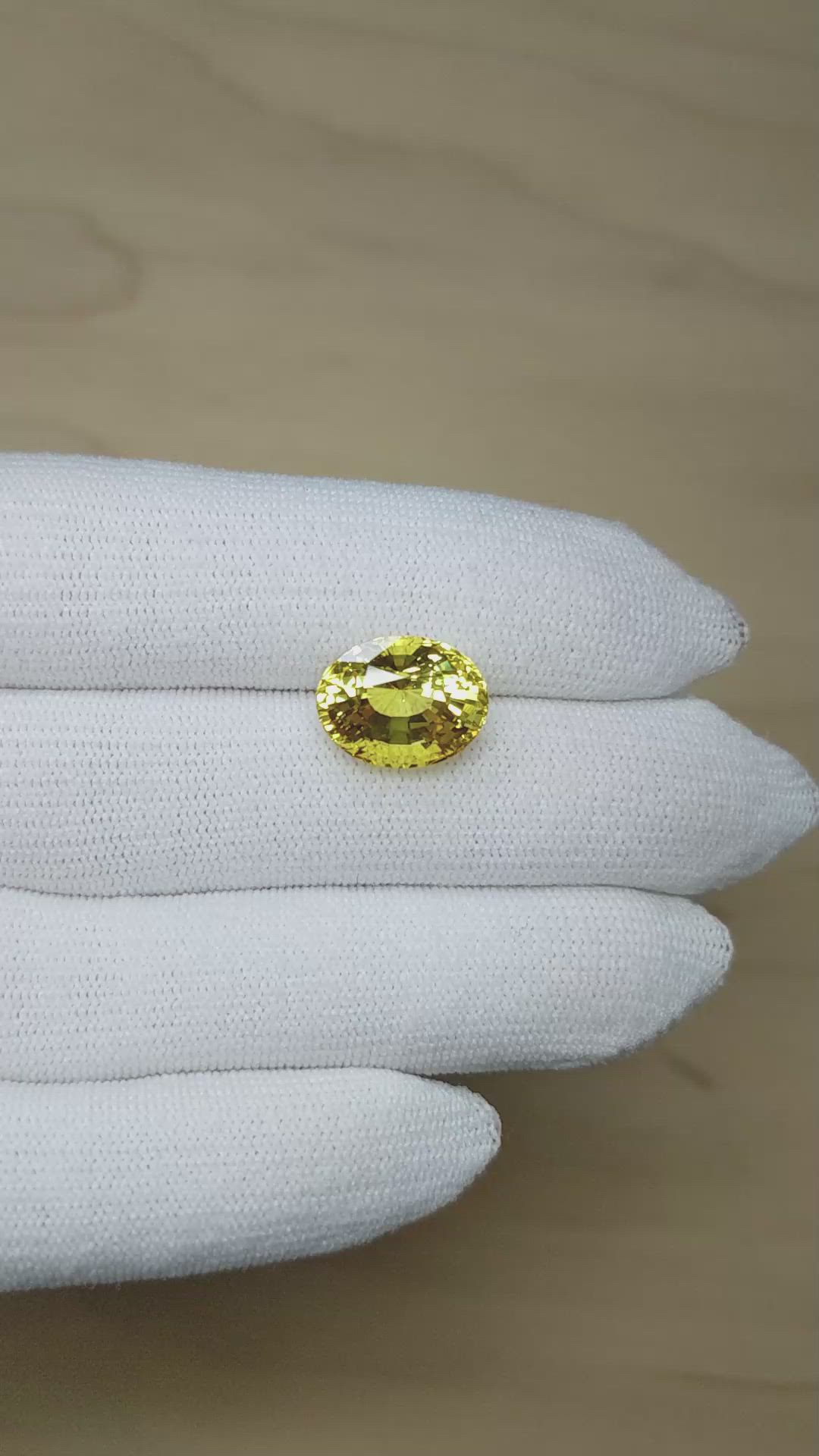10.38 Ct. Yellow Sapphire from Ceylon (Sri Lanka) Size Video