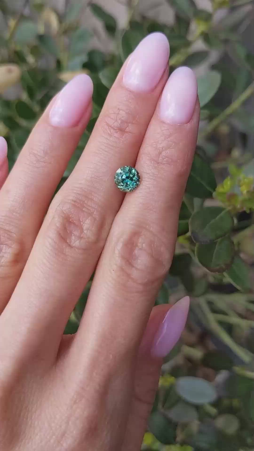 1.61 Ct. Bluish Green Sapphire from Montana Size Video