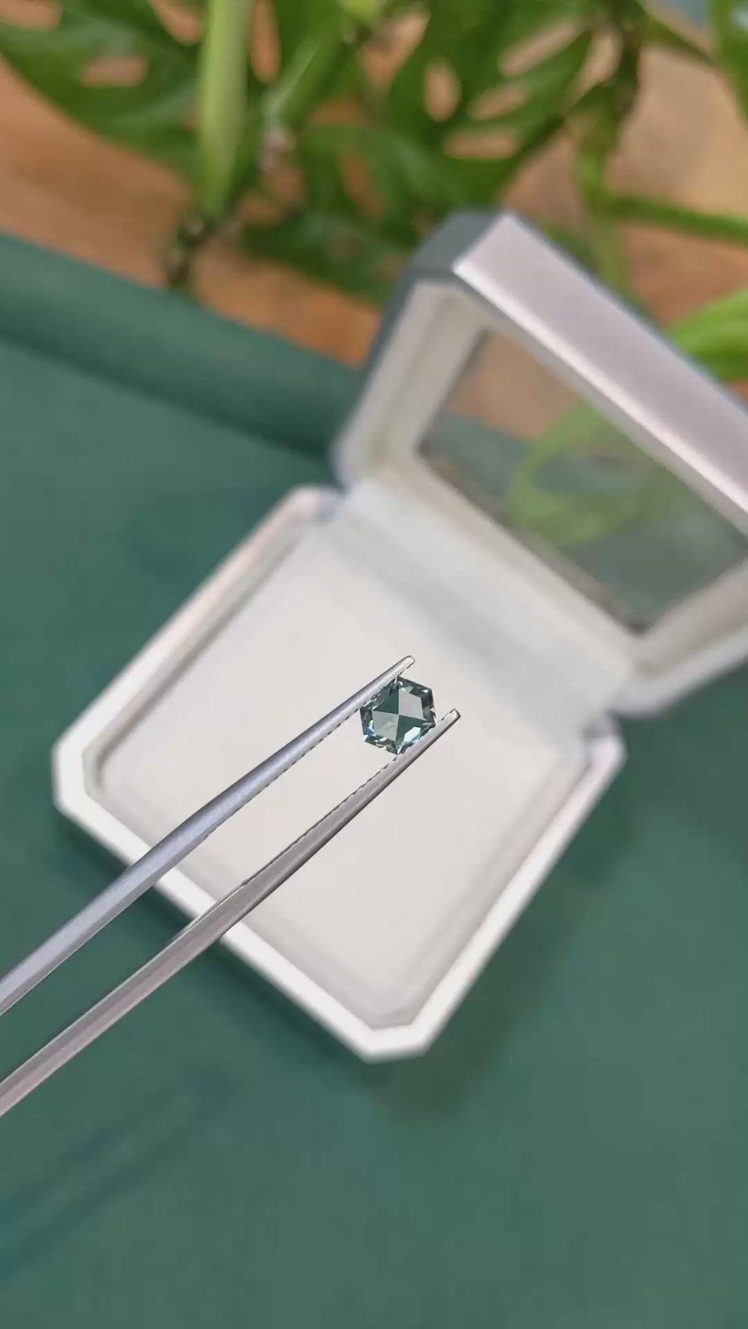 0.69 Ct. Bluish Green Sapphire from Montana Size Video