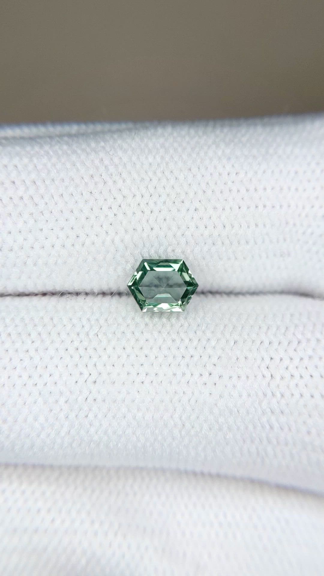 0.69 Ct. Bluish Green Sapphire from Montana Size Video