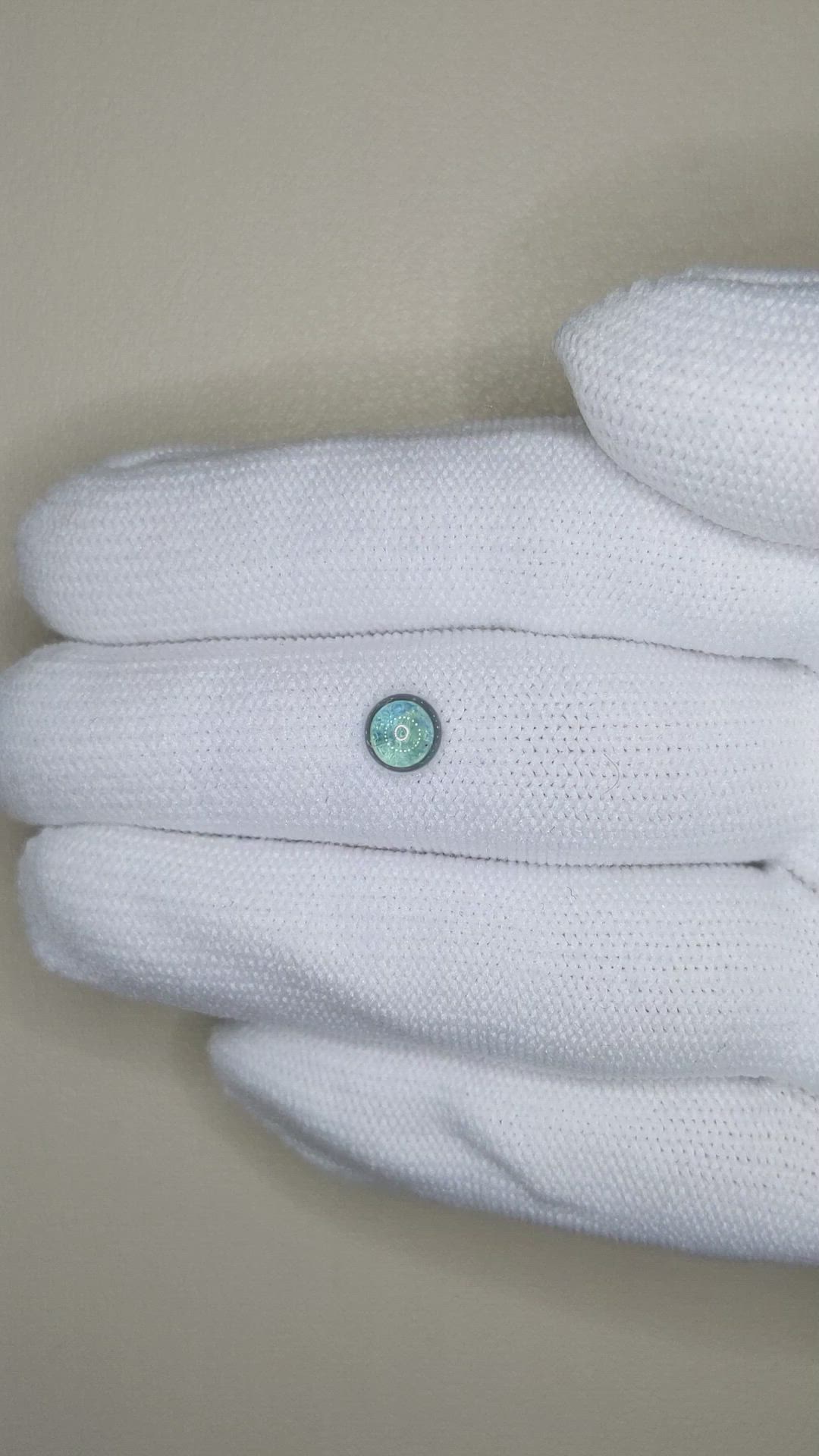 1.09 Ct. Bluish Green Cabochon Sapphire from Montana Size Video