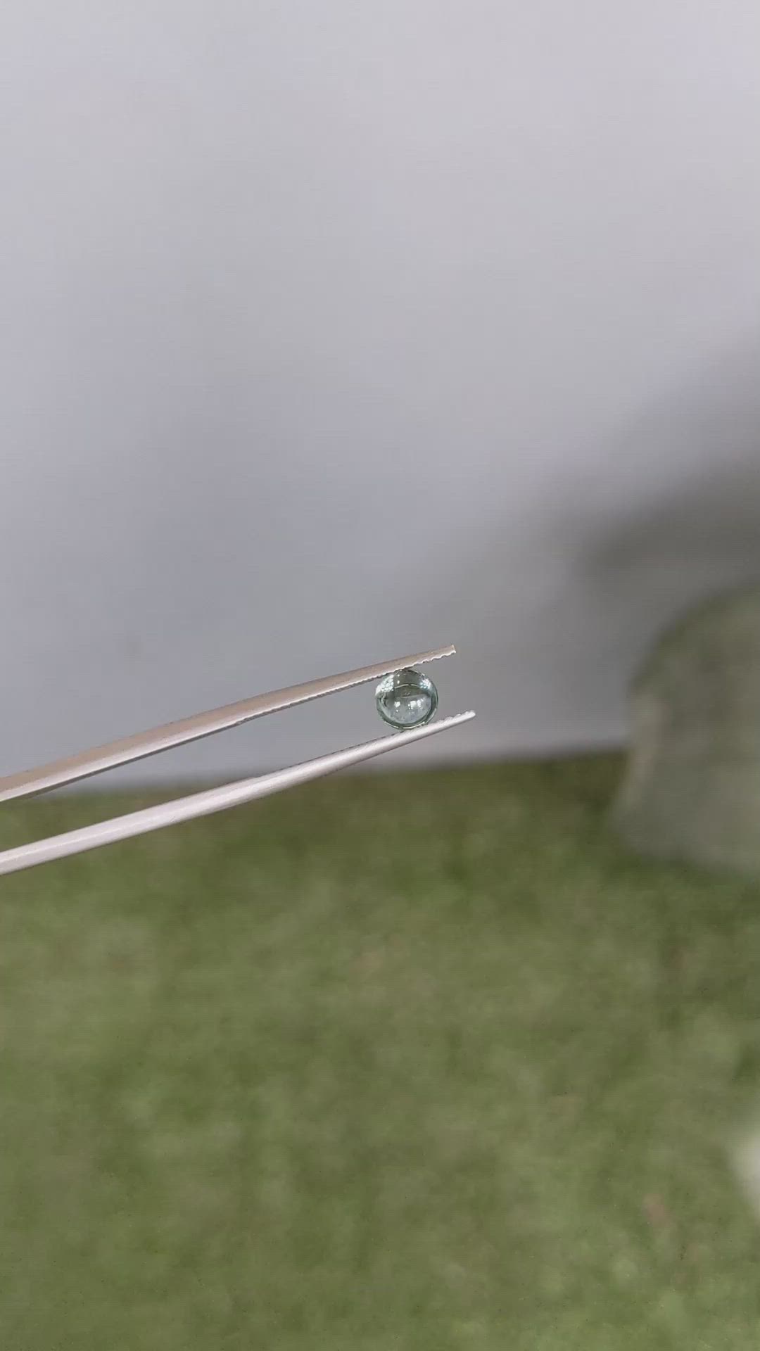 1.09 Ct. Bluish Green Cabochon Sapphire from Montana Size Video
