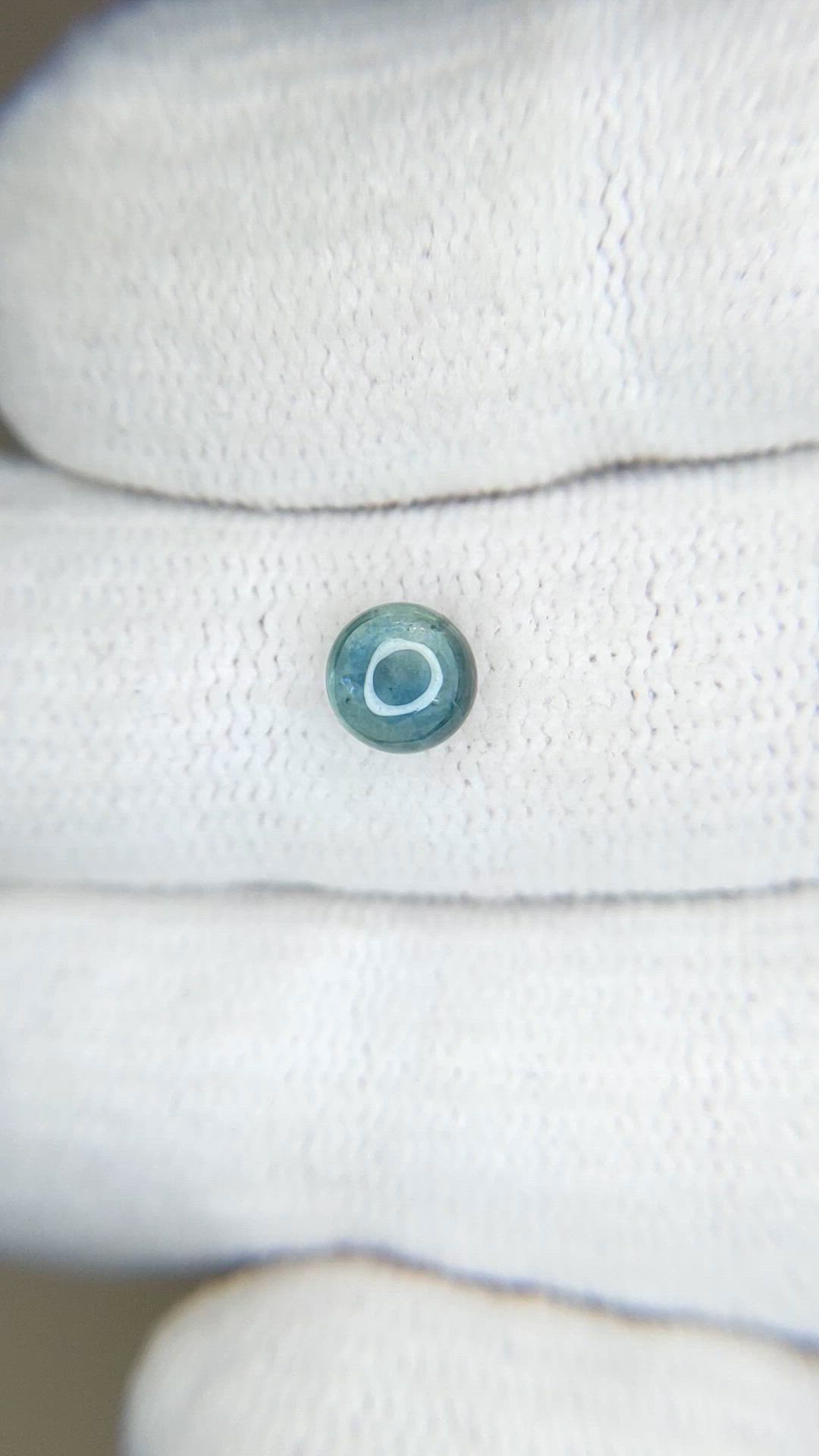 1.07 Ct. Greenish Blue Cabochon Sapphire from Montana Size Video