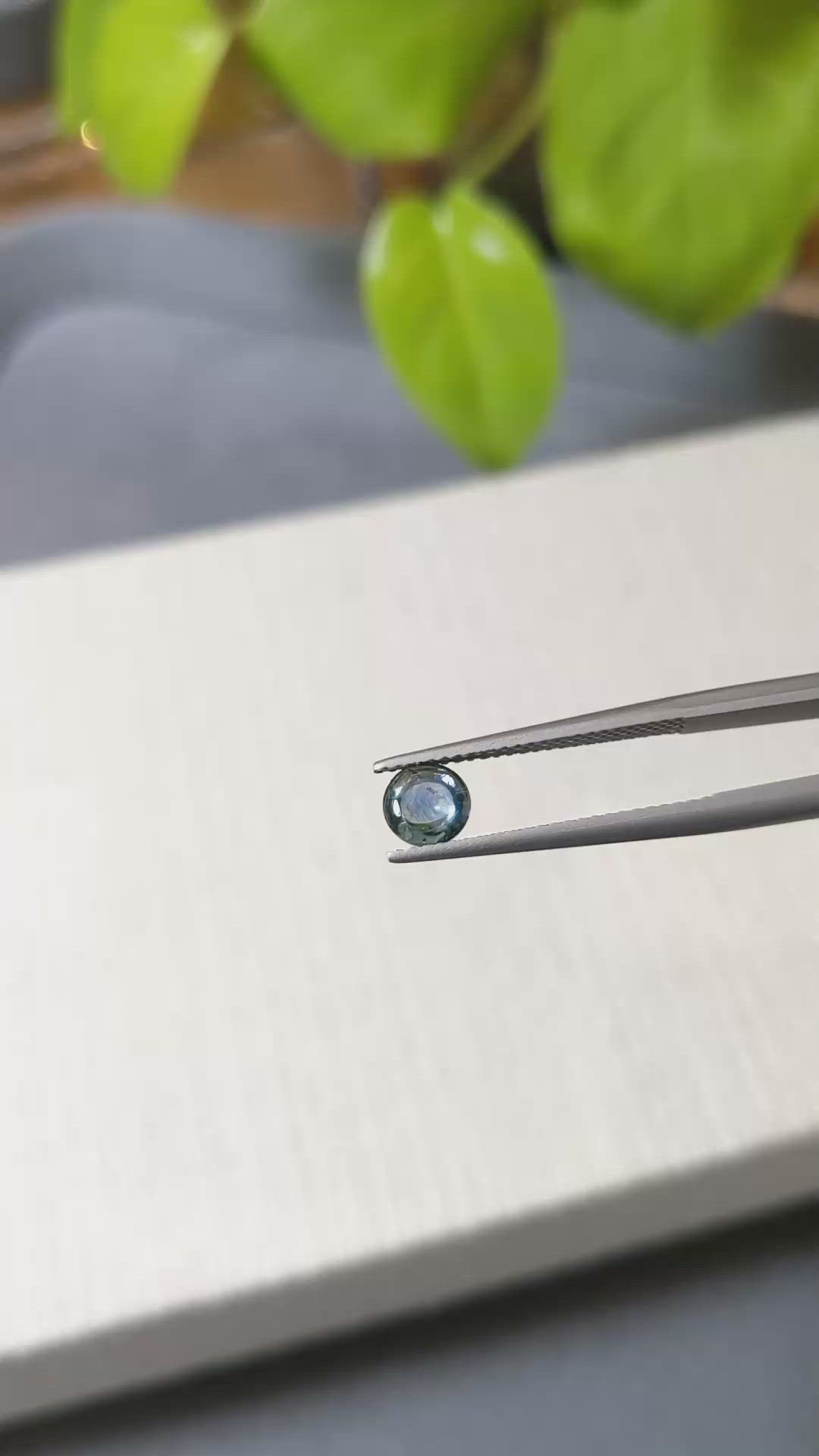 1.22 Ct. Greenish Blue Cabochon Sapphire from Montana Size Video