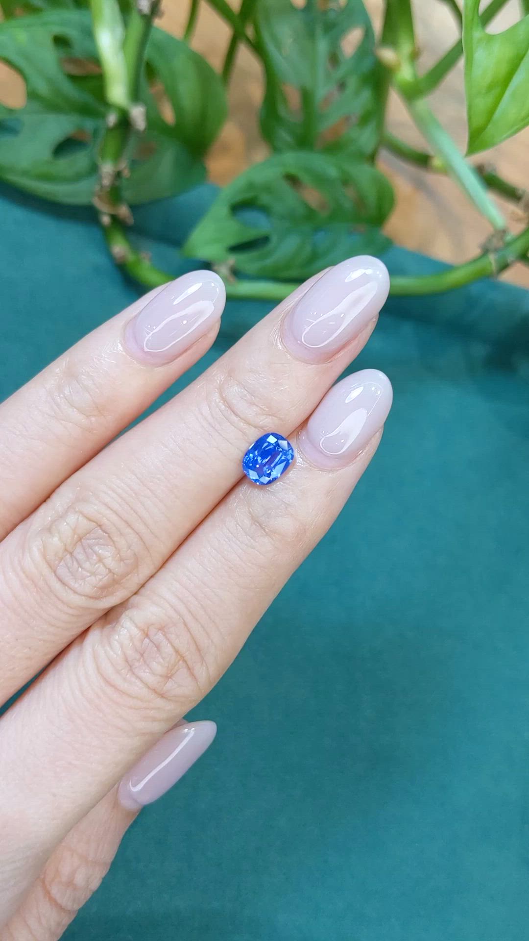1.19 Ct. Blue Sapphire from Ceylon (Sri Lanka) Size Video