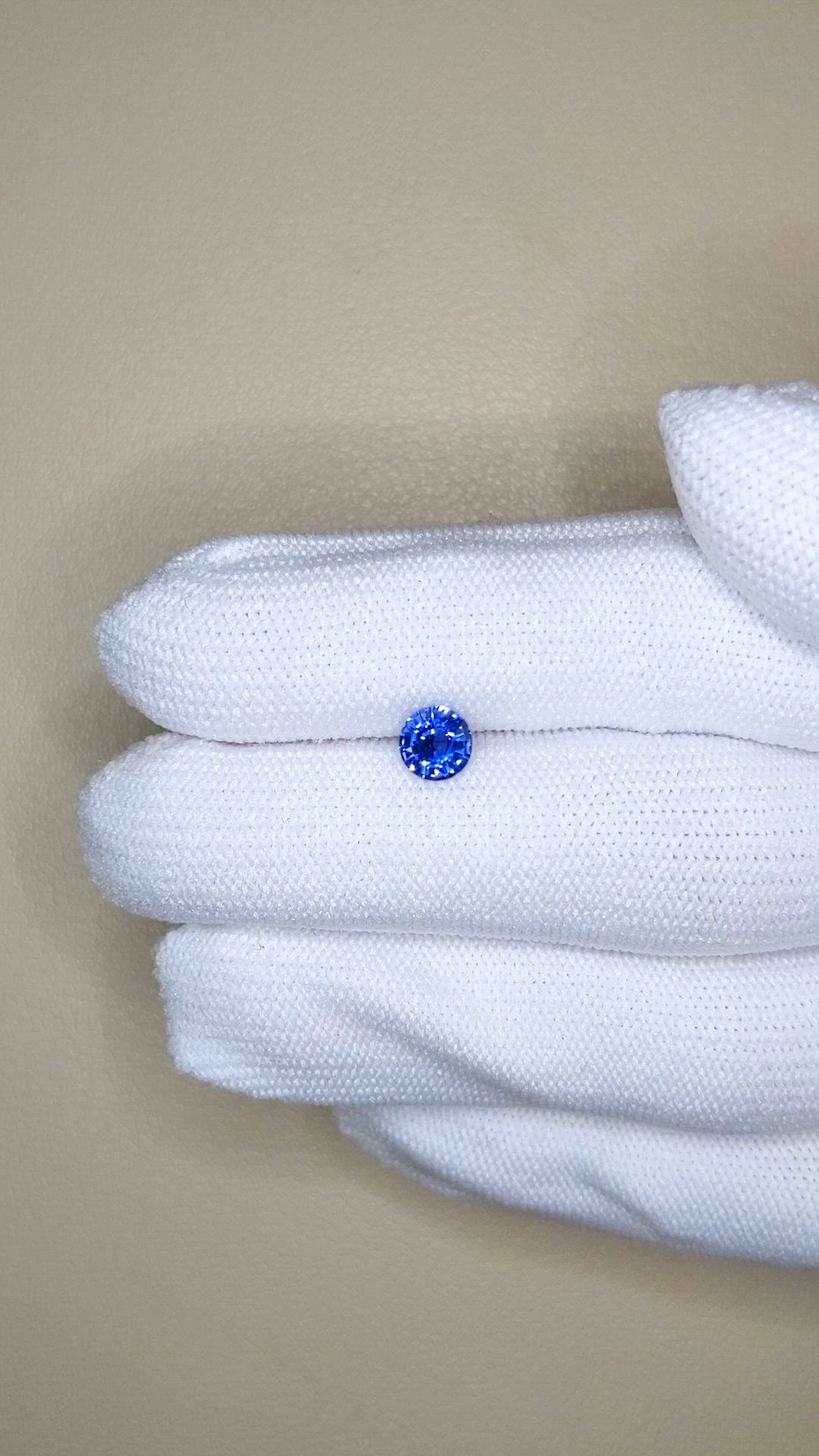 0.78 Ct. Blue Sapphire from Ceylon (Sri Lanka) Size Video