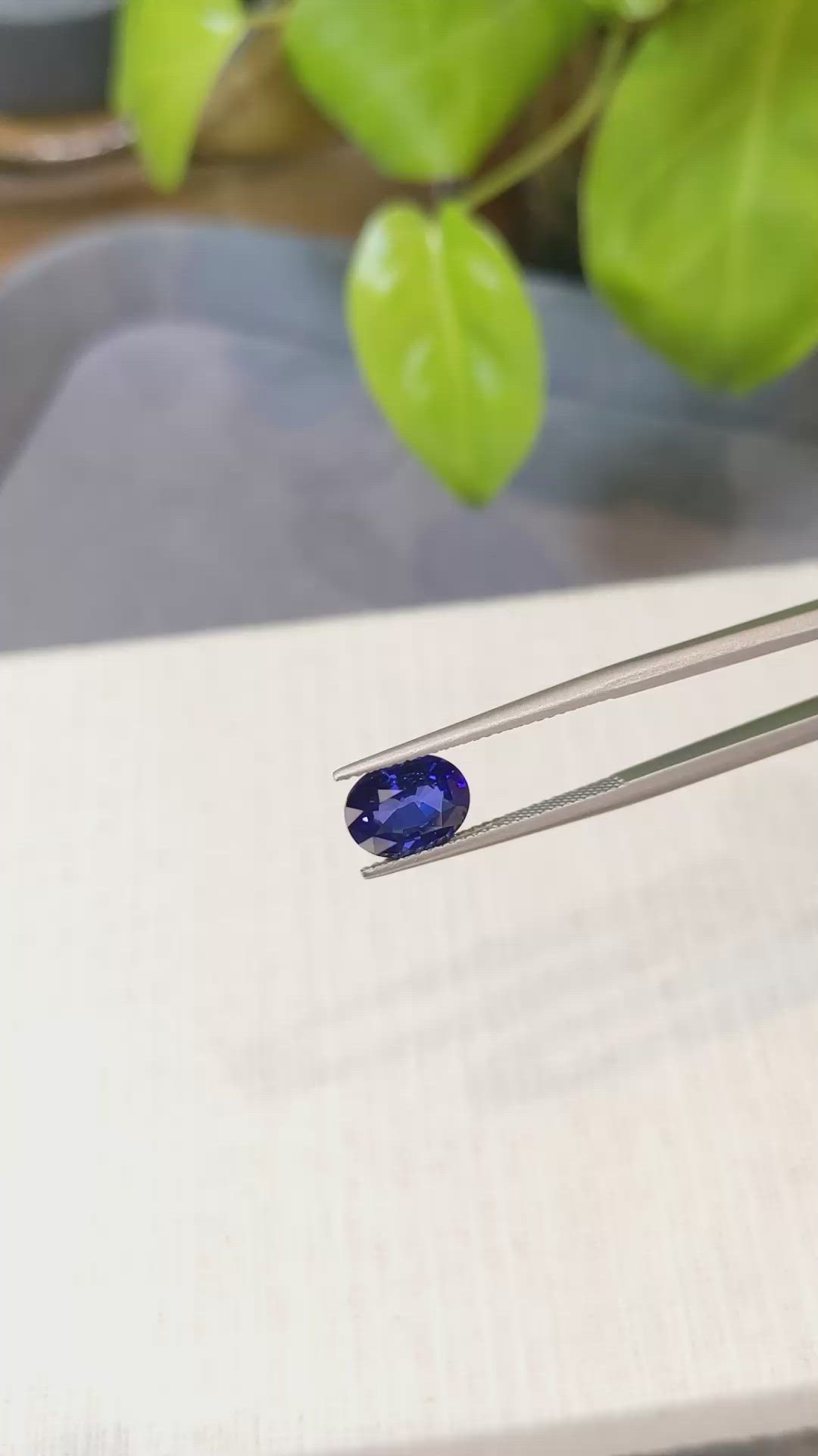 2.22 Ct. Purplish Blue Sapphire from Ceylon (Sri Lanka) Size Video