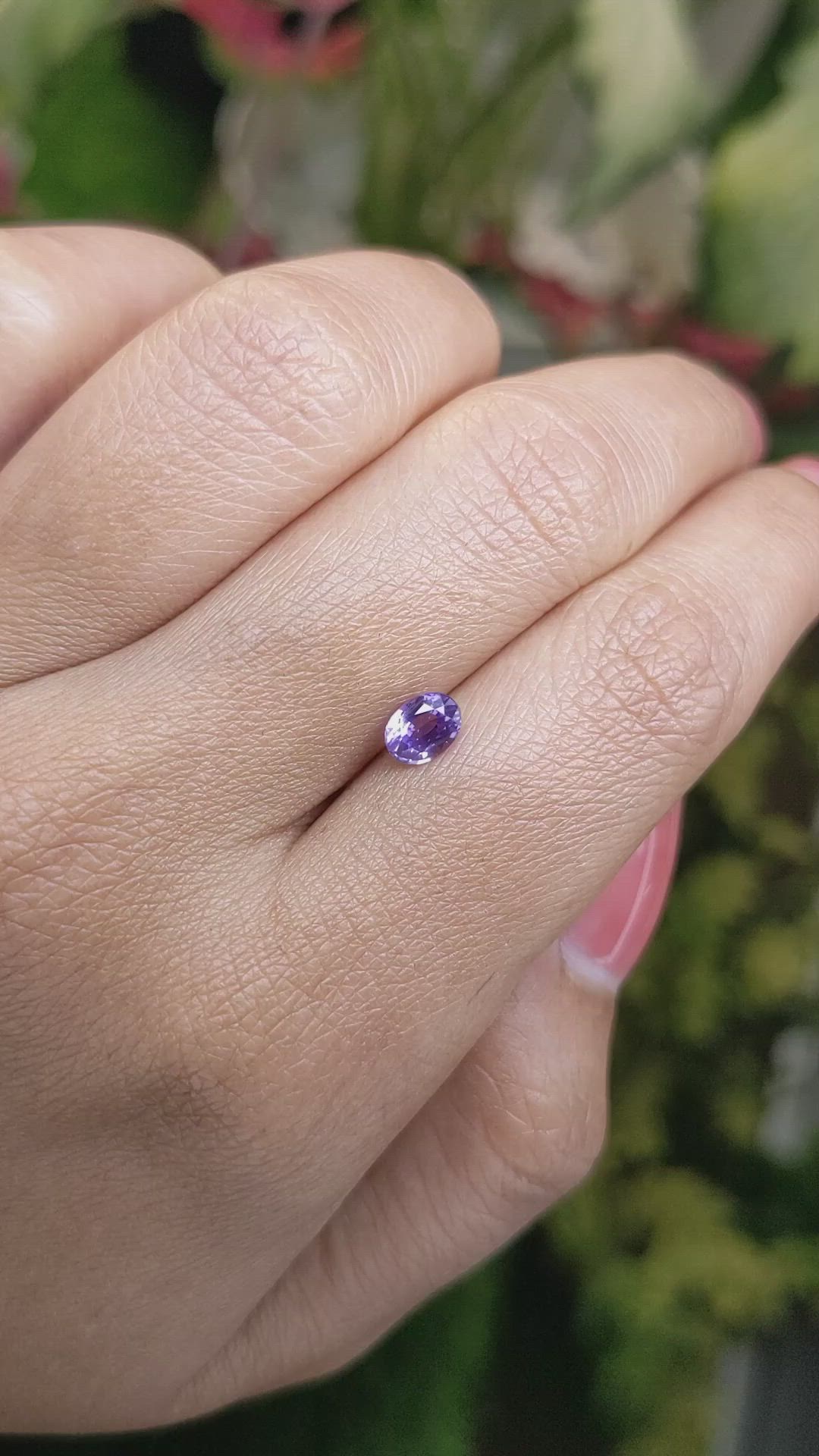 0.73 Ct. Purple Sapphire from Ceylon (Sri Lanka) Size Video