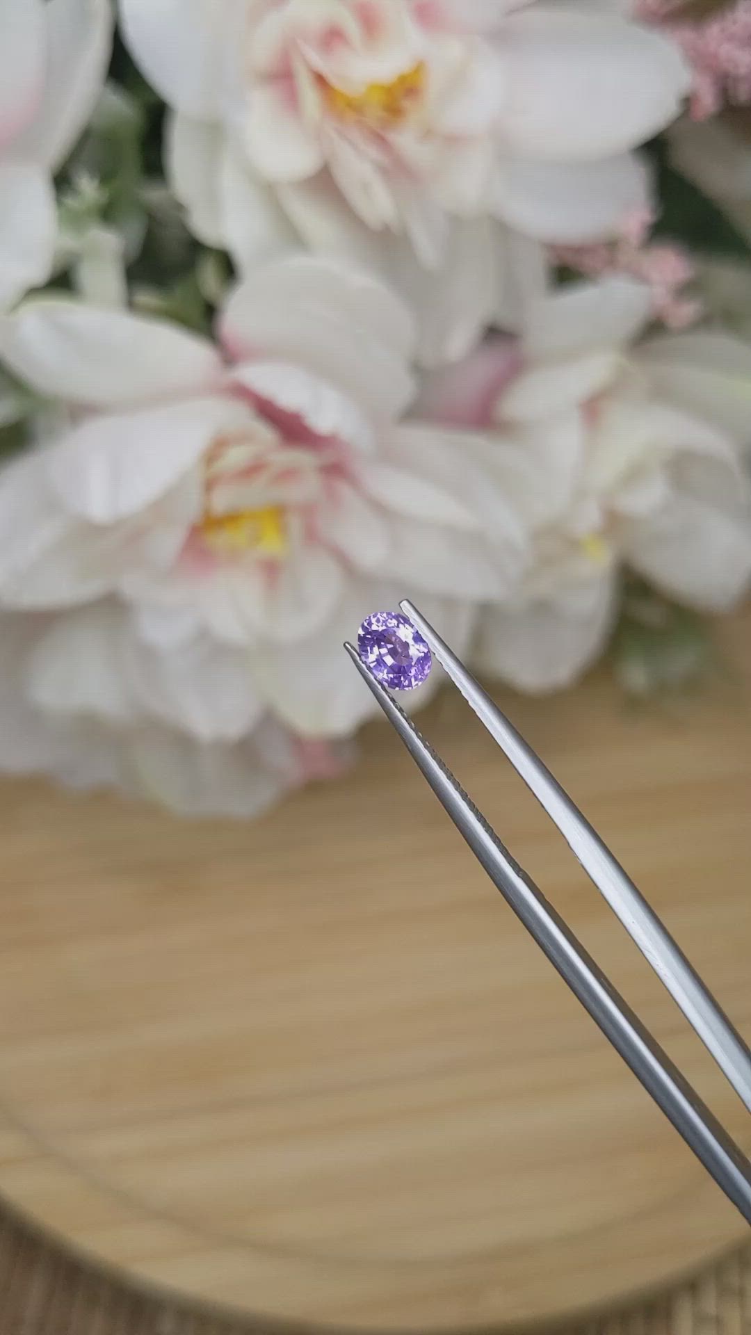 0.73 Ct. Purple Sapphire from Ceylon (Sri Lanka) Size Video