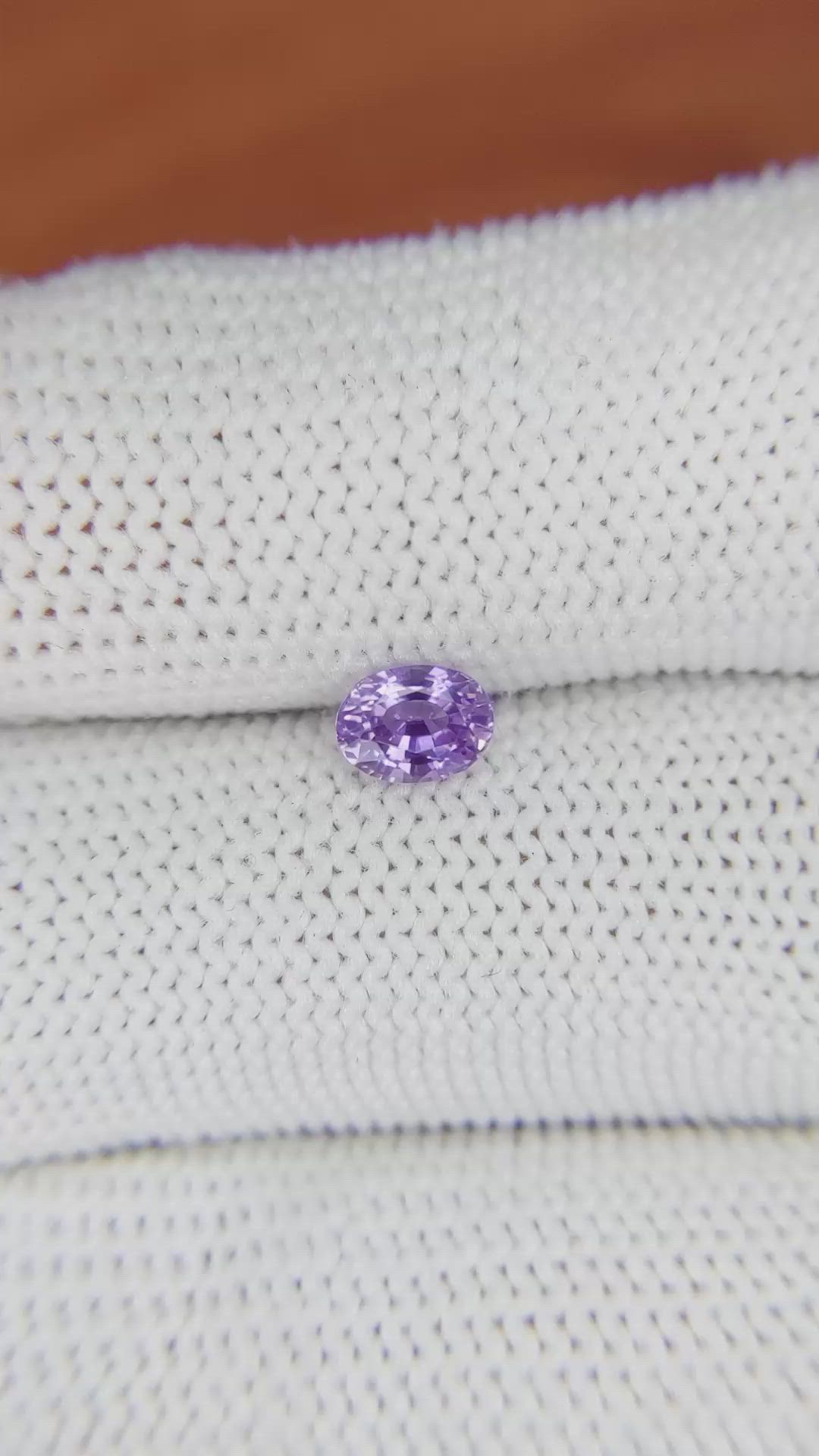 0.73 Ct. Purple Sapphire from Ceylon (Sri Lanka) Size Video