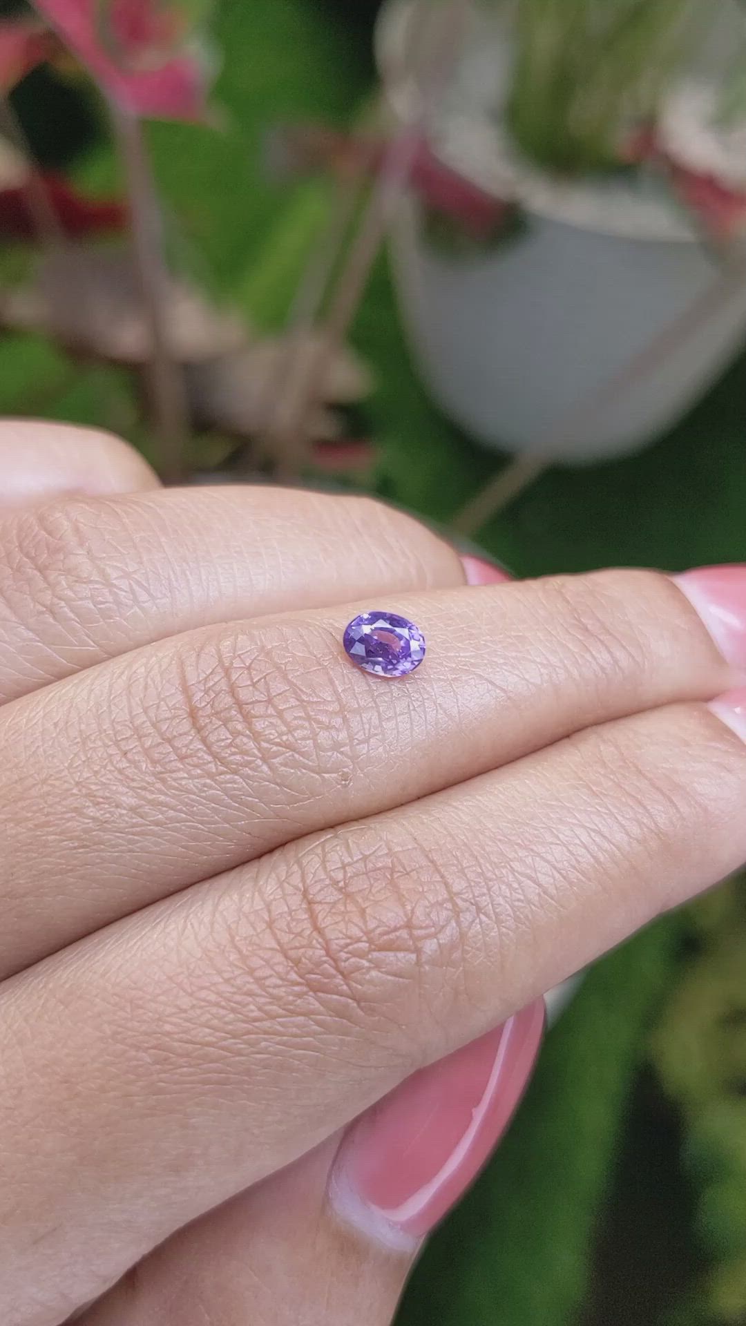 0.73 Ct. Purple Sapphire from Ceylon (Sri Lanka) Size Video