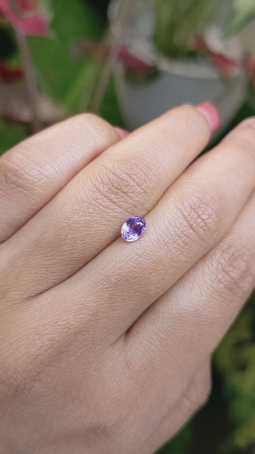 0.73 Ct. Purple Sapphire from Ceylon (Sri Lanka) Size Video