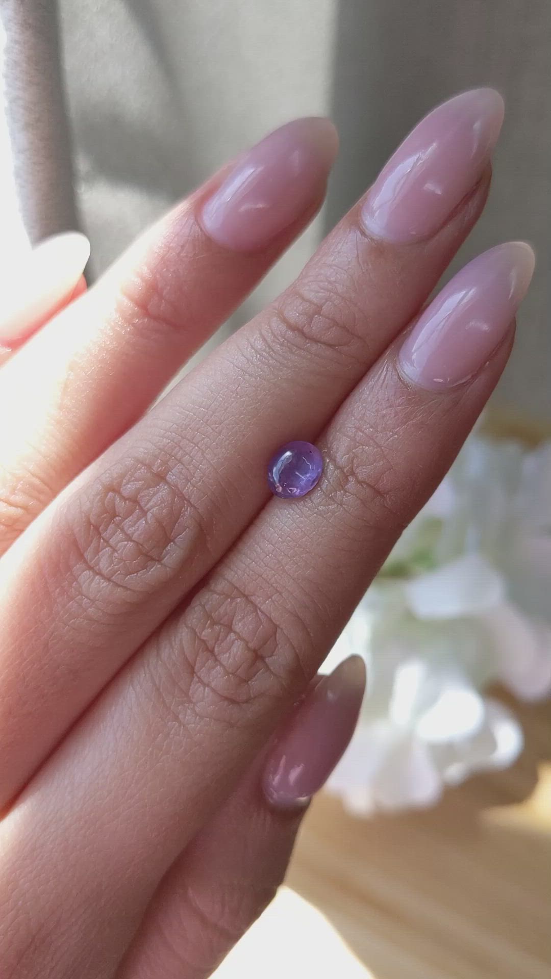 1.10 Ct. Purple Star Sapphire from Ceylon (Sri Lanka) Size Video