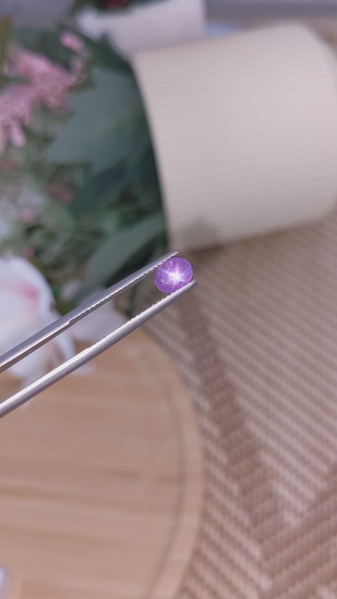 1.10 Ct. Purple Star Sapphire from Ceylon (Sri Lanka) Size Video