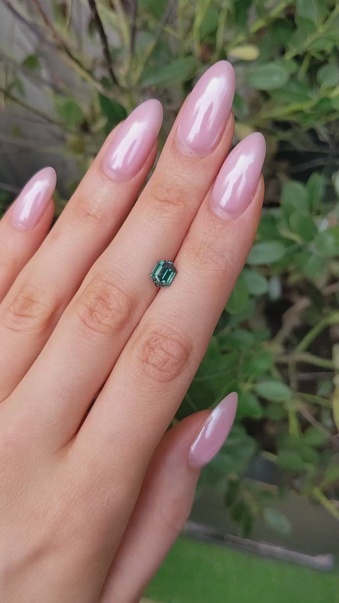 1.59 Ct. Bluish Green Sapphire from Montana Size Video