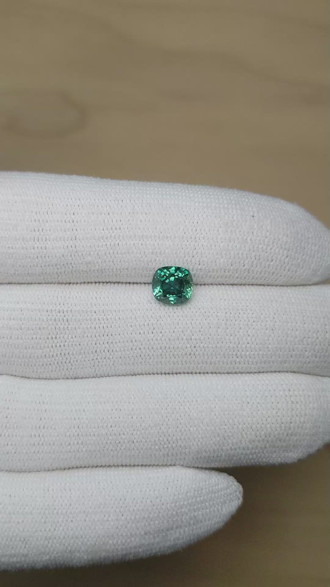 2.12 Ct. Bluish Green Sapphire from Montana Size Video