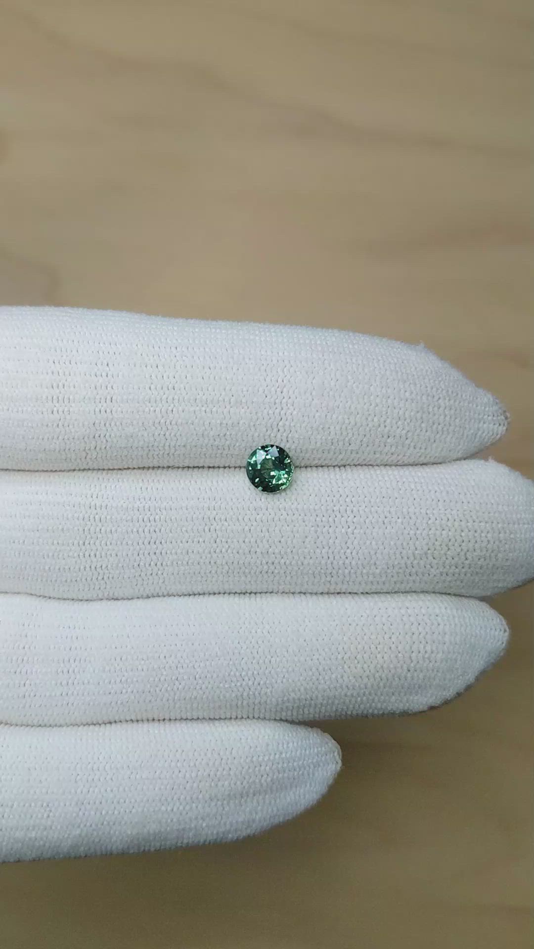 1.02 Ct. Bluish Green Sapphire from Montana Size Video