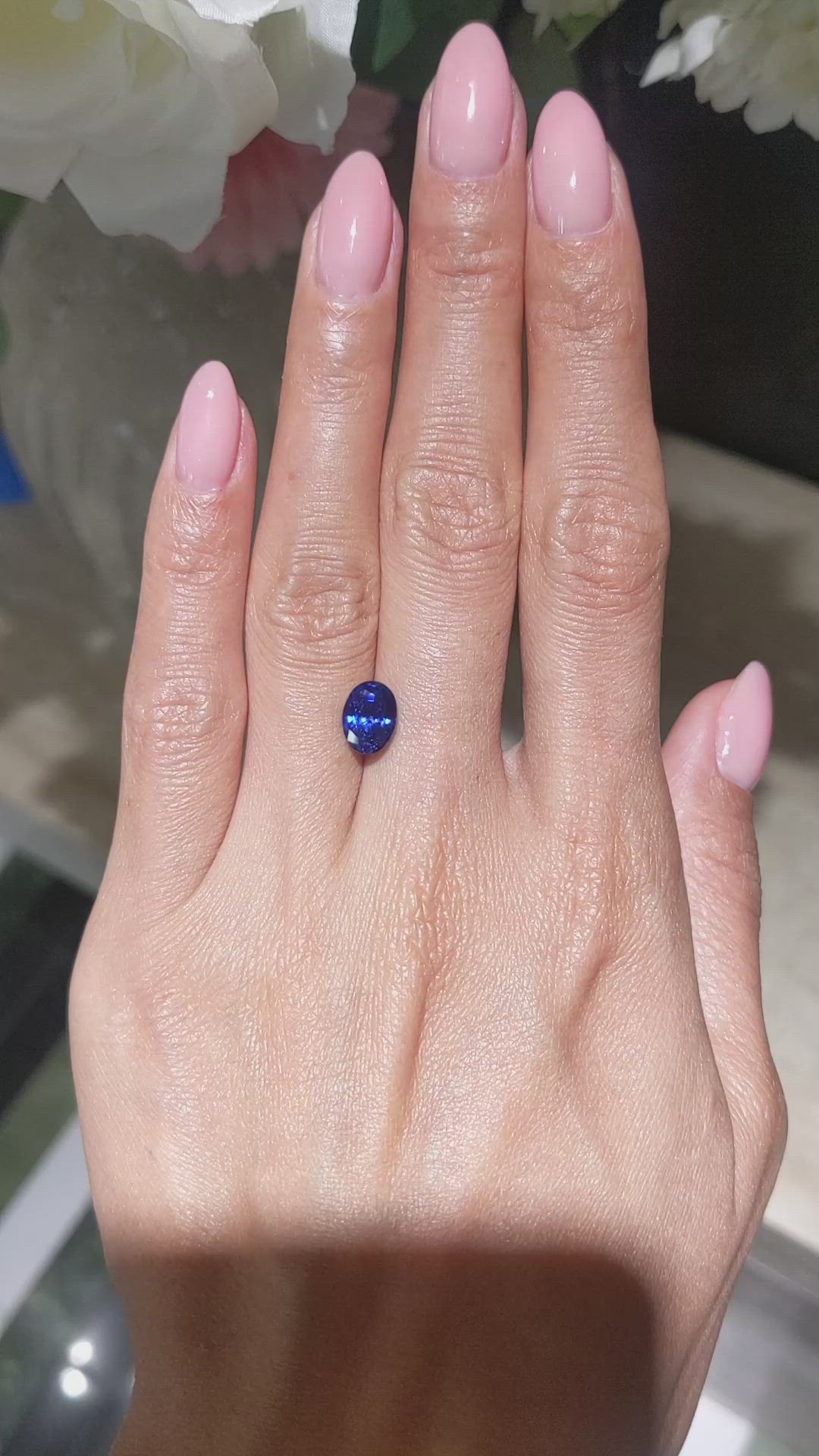 2.90 Ct. Blue Sapphire from Ceylon (Sri Lanka) Size Video