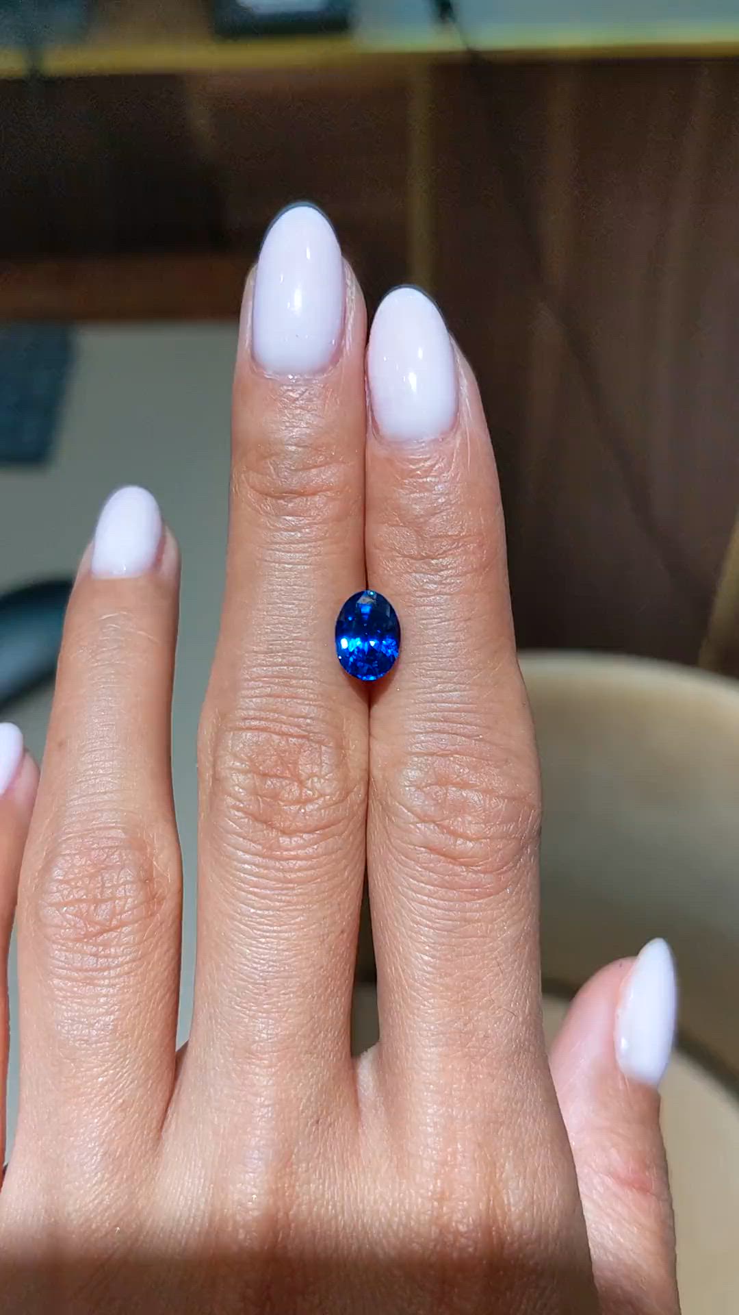 2.90 Ct. Blue Sapphire from Ceylon (Sri Lanka) Size Video