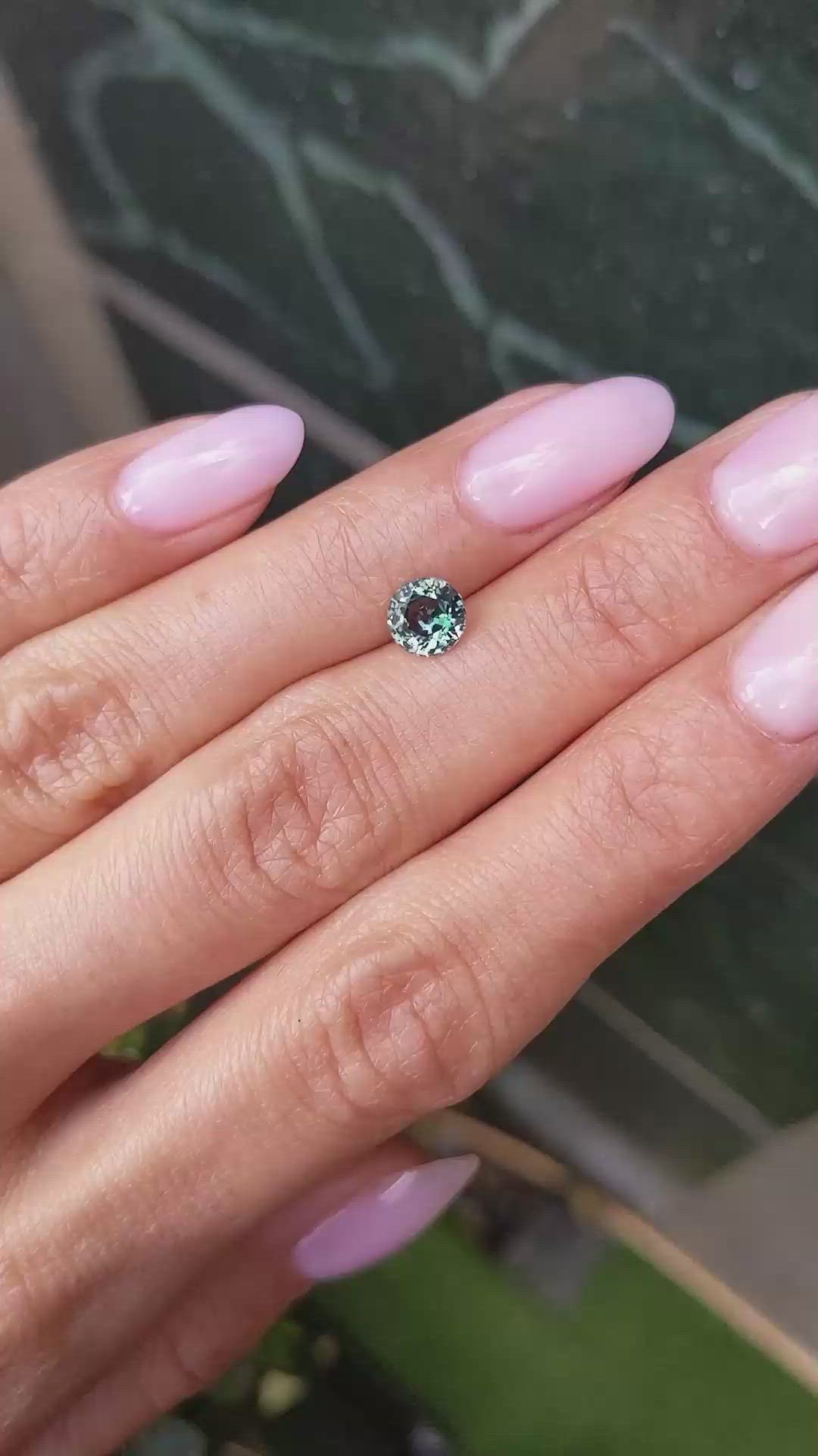 1.17 Ct. Bluish Green Sapphire from Montana Size Video