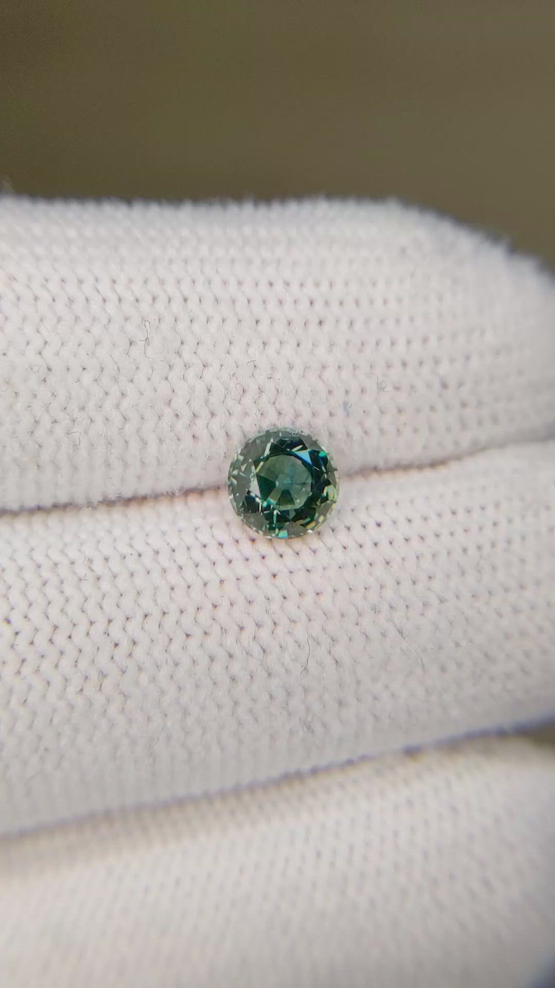 1.17 Ct. Bluish Green Sapphire from Montana Size Video