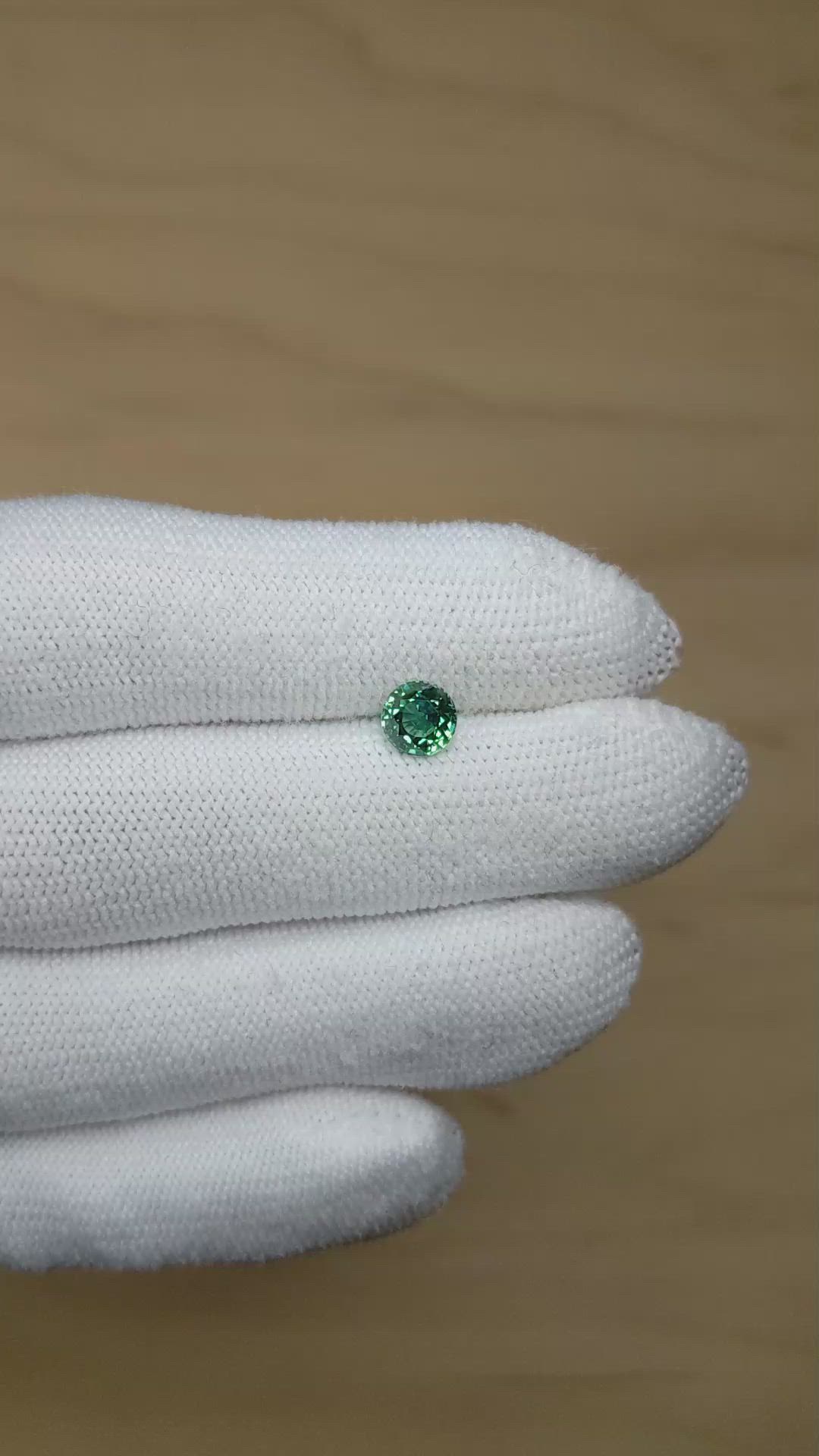 1.17 Ct. Bluish Green Sapphire from Montana Size Video