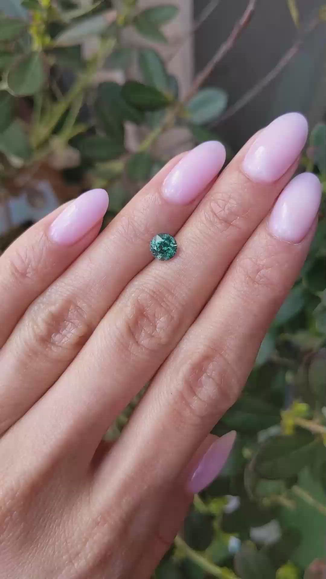 1.31 Ct. Bluish Green Sapphire from Montana Size Video