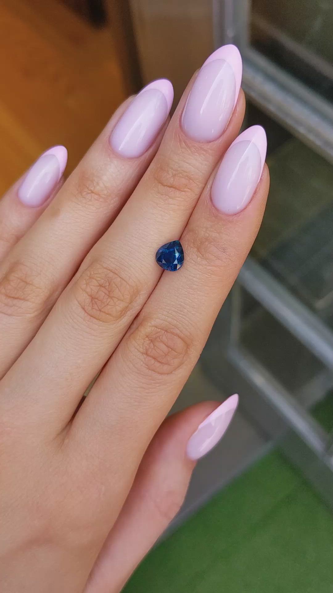 1.54 Ct. Greenish Blue Sapphire from Montana Size Video