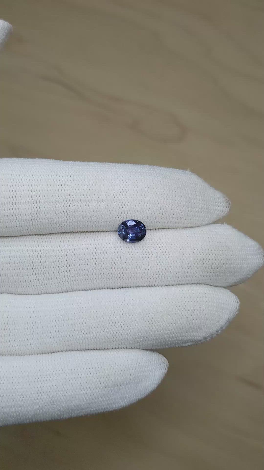 1.47 Ct. Purplish Blue Sapphire from Montana Size Video