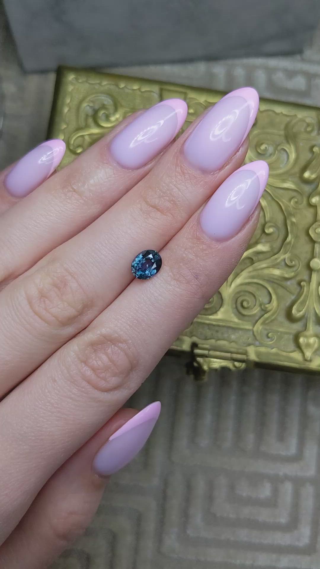 1.47 Ct. Purplish Blue Sapphire from Montana Size Video