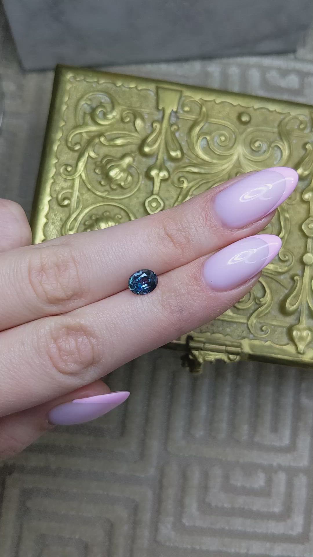 1.47 Ct. Purplish Blue Sapphire from Montana Size Video