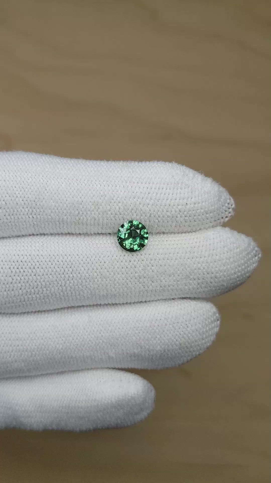 1.51 Ct. Bluish Green Sapphire from Montana Size Video