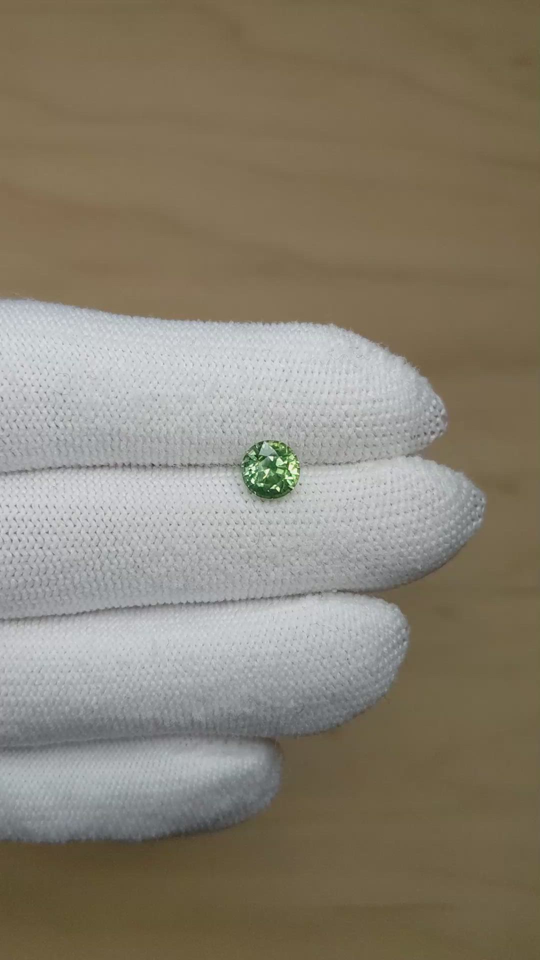 1.68 Ct. Yellowish Green Sapphire from Montana Size Video
