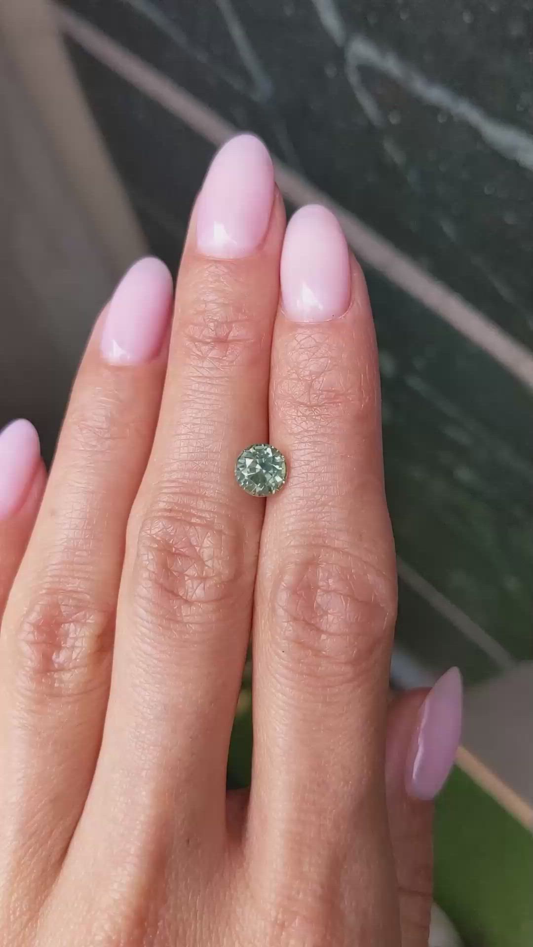 1.68 Ct. Yellowish Green Sapphire from Montana Size Video