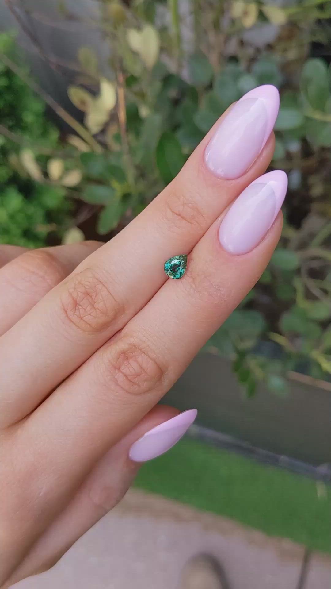 0.91 Ct. Bluish Green Sapphire from Montana Size Video