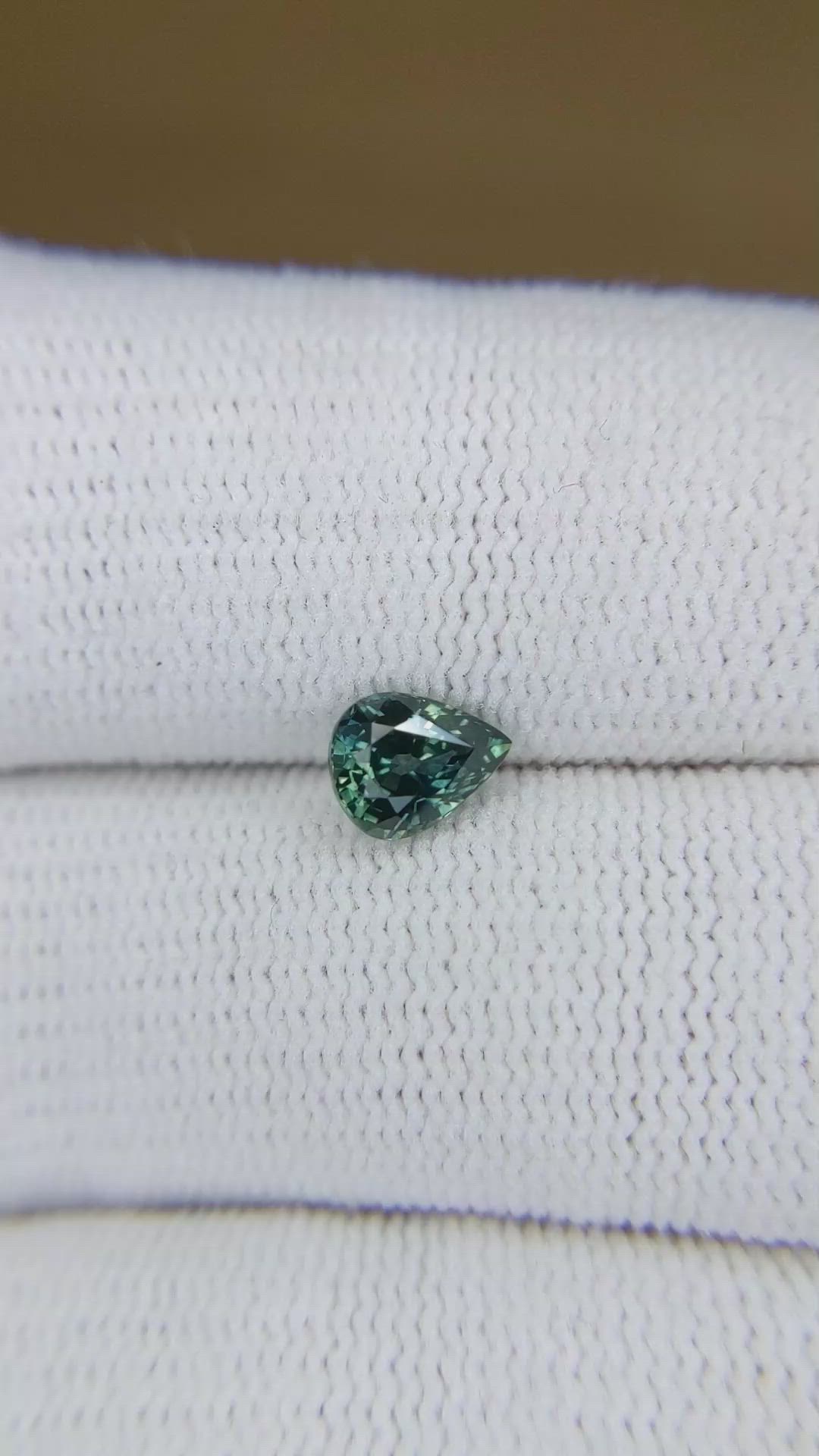 0.91 Ct. Bluish Green Sapphire from Montana Size Video