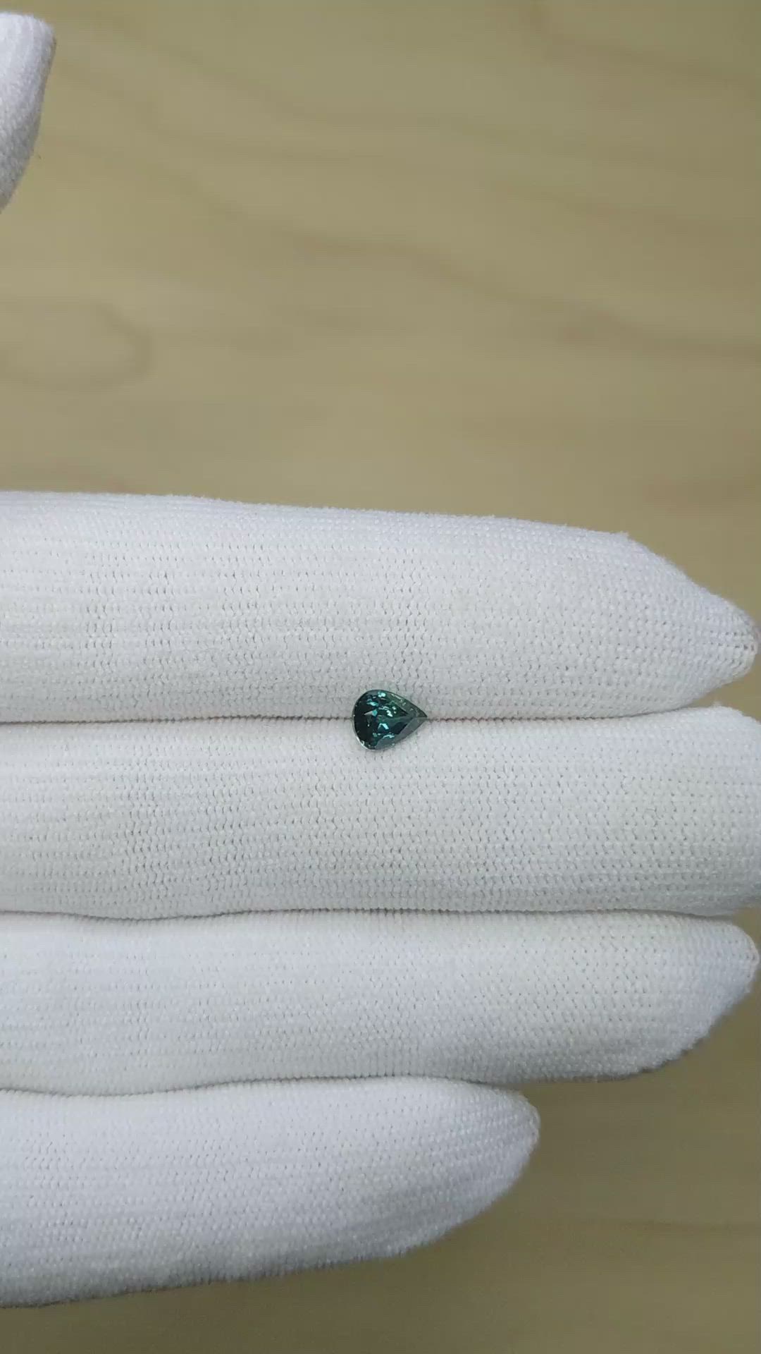 0.91 Ct. Bluish Green Sapphire from Montana Size Video