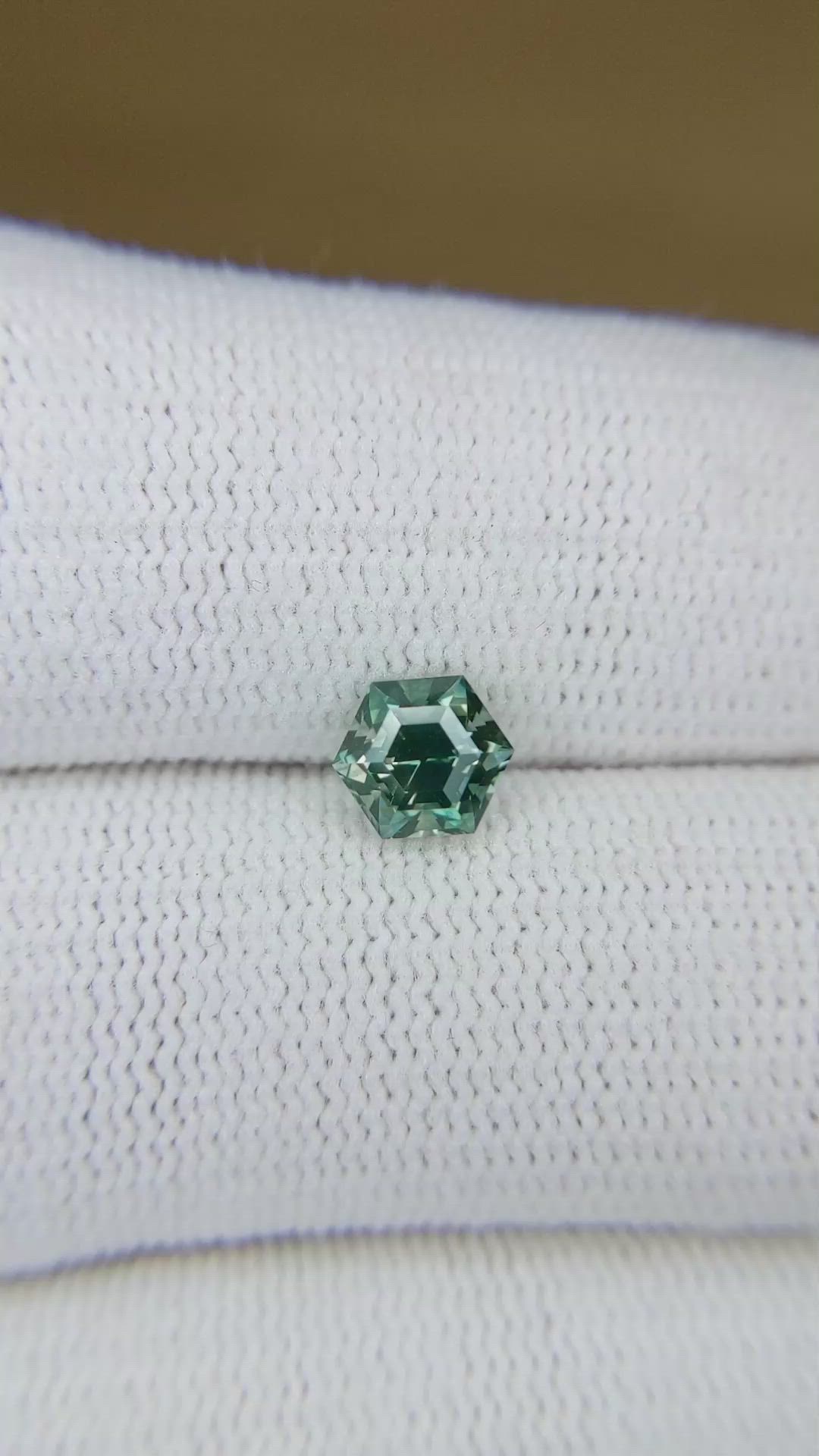 1.19 Ct. Bluish Green Sapphire from Montana Size Video